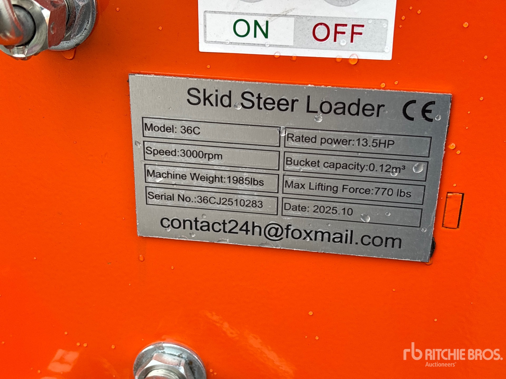 General Appearance with N.º de serie/VIN