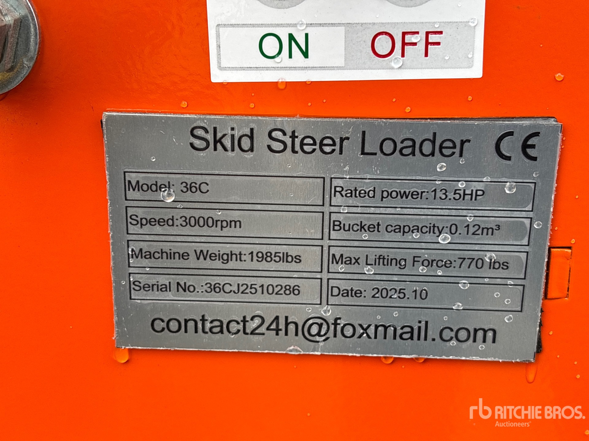 General Appearance with N.º de serie/VIN