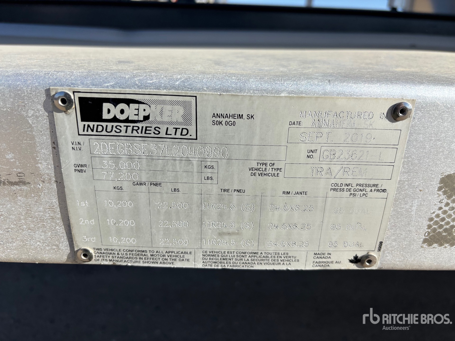 General Appearance with Serial Number / VIN