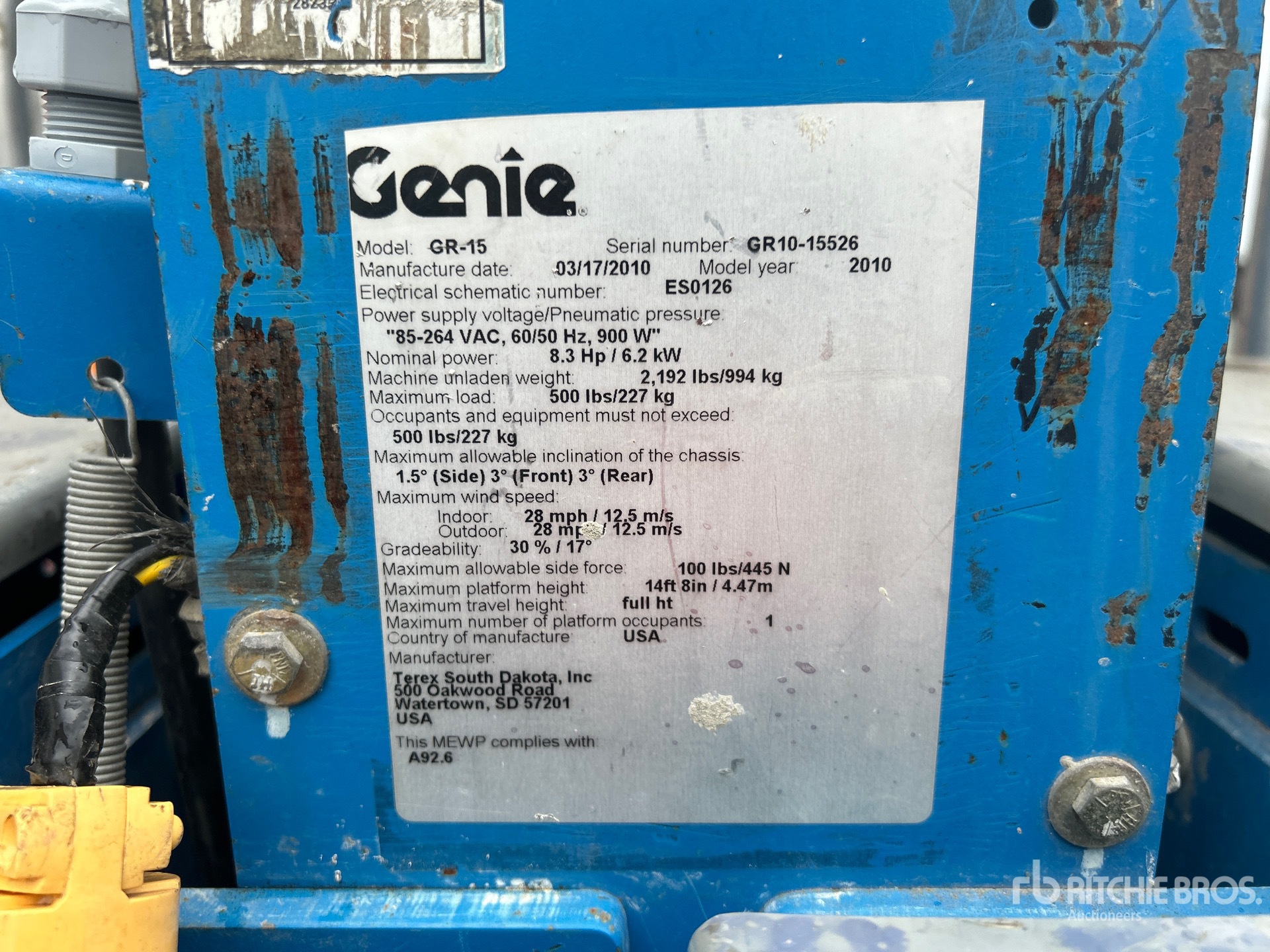 General Appearance with N.º de serie/VIN