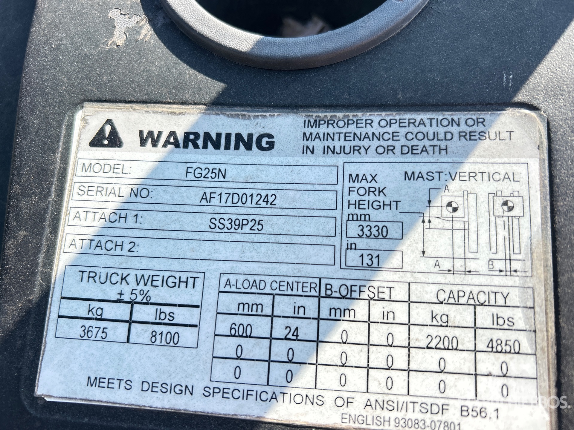 General Appearance with Serial Number / VIN