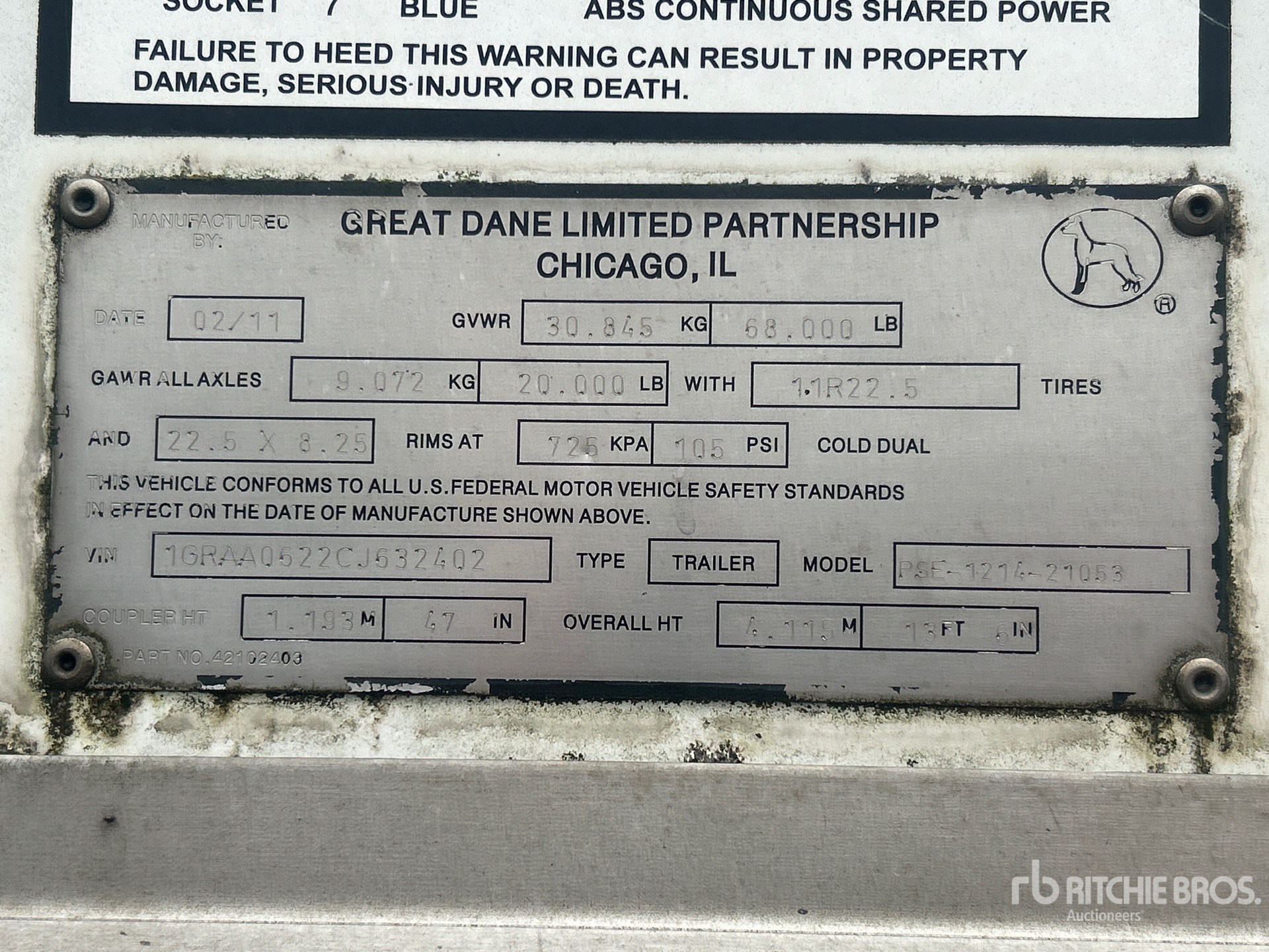 General Appearance with Serial Number / VIN