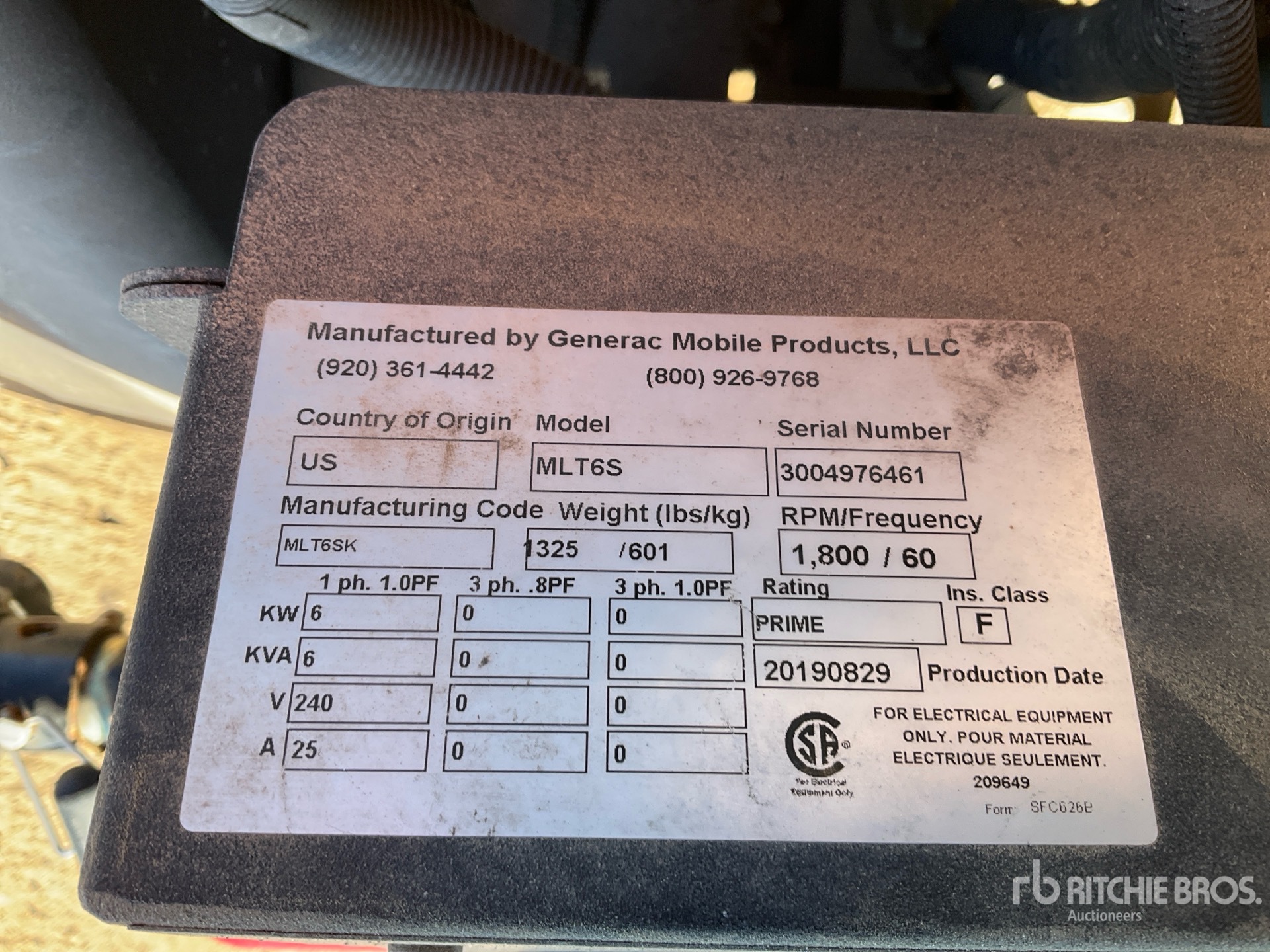 General Appearance with Serial Number / VIN
