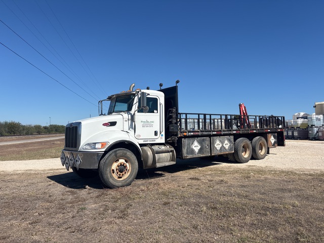 2012 Peterbilt 348 6x4 Flatbed Truck with Crane