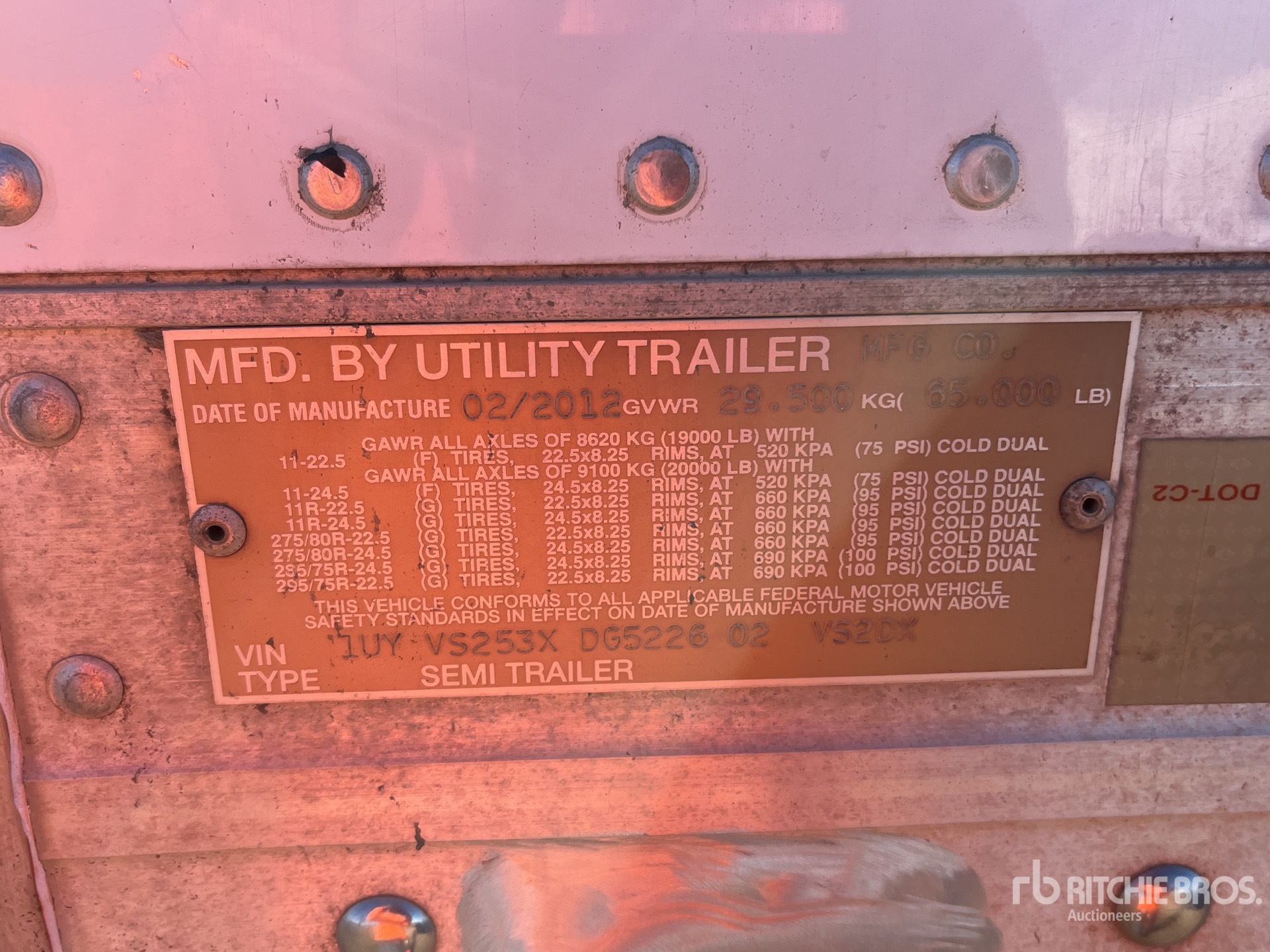 General Appearance with Serial Number / VIN