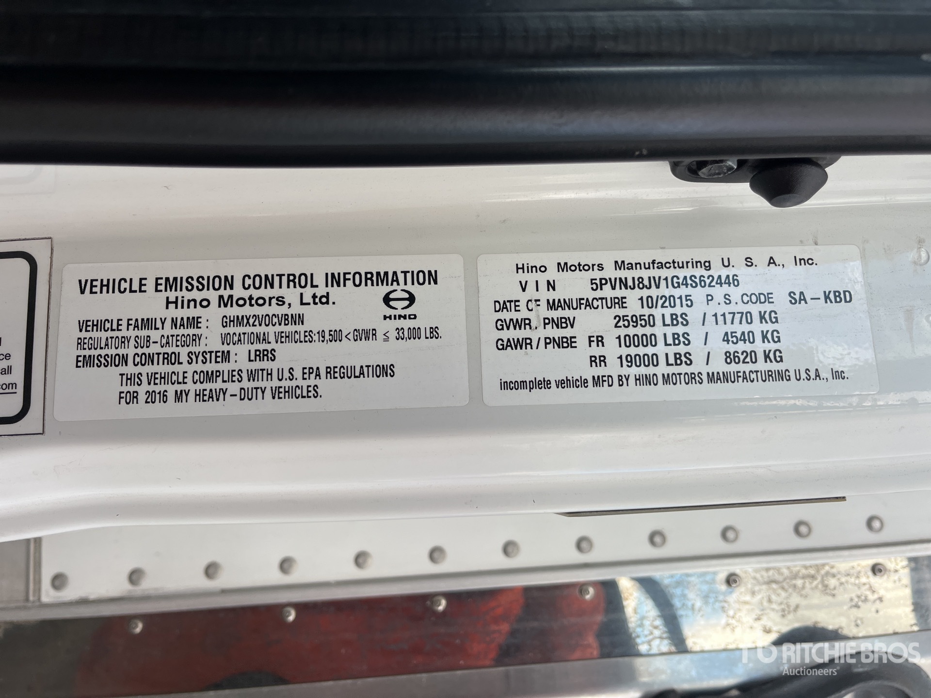 General Appearance with Serial Number / VIN