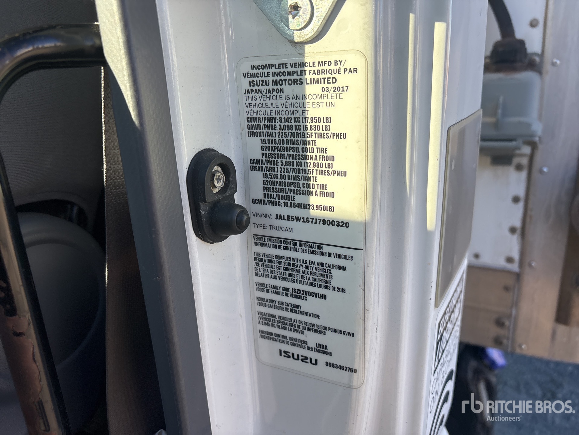 General Appearance with N.º de serie/VIN