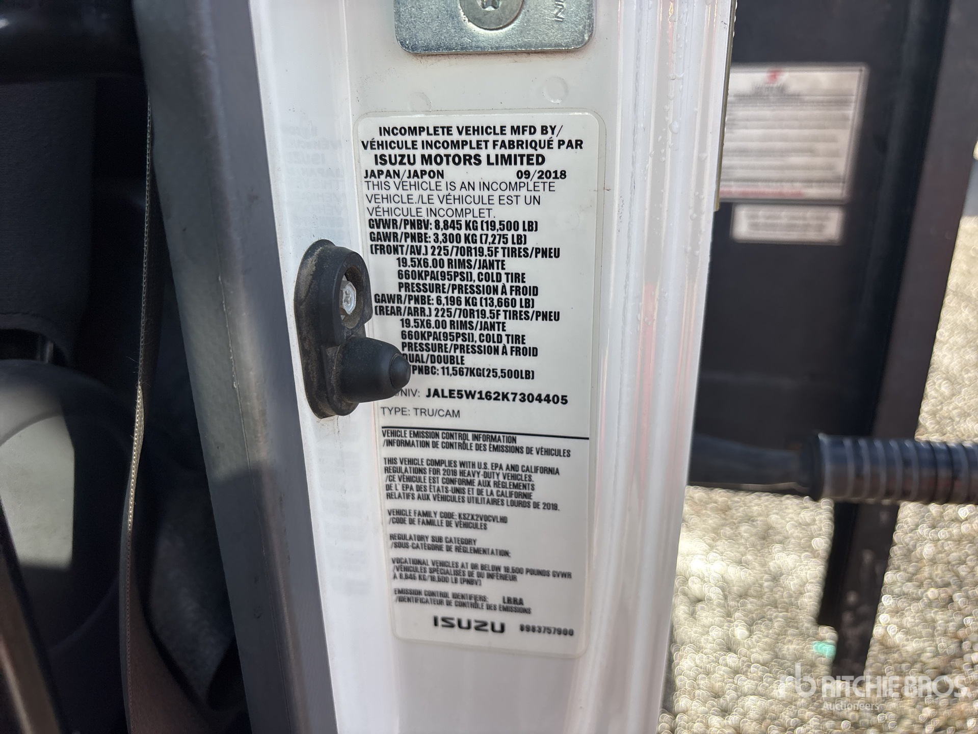 General Appearance with Serial Number / VIN