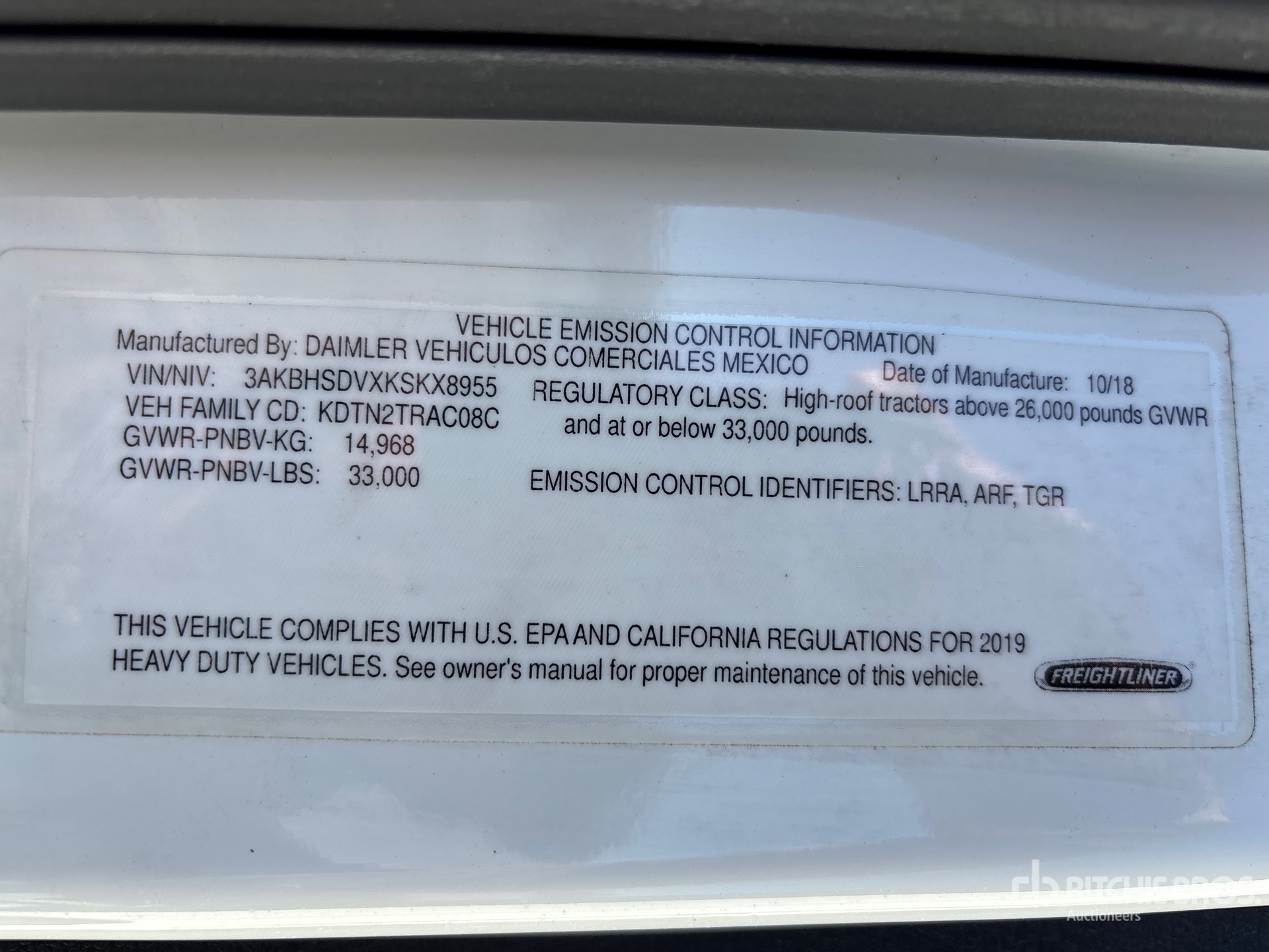 General Appearance with Numer seryjny/numer identyfikacyjny pojazdu