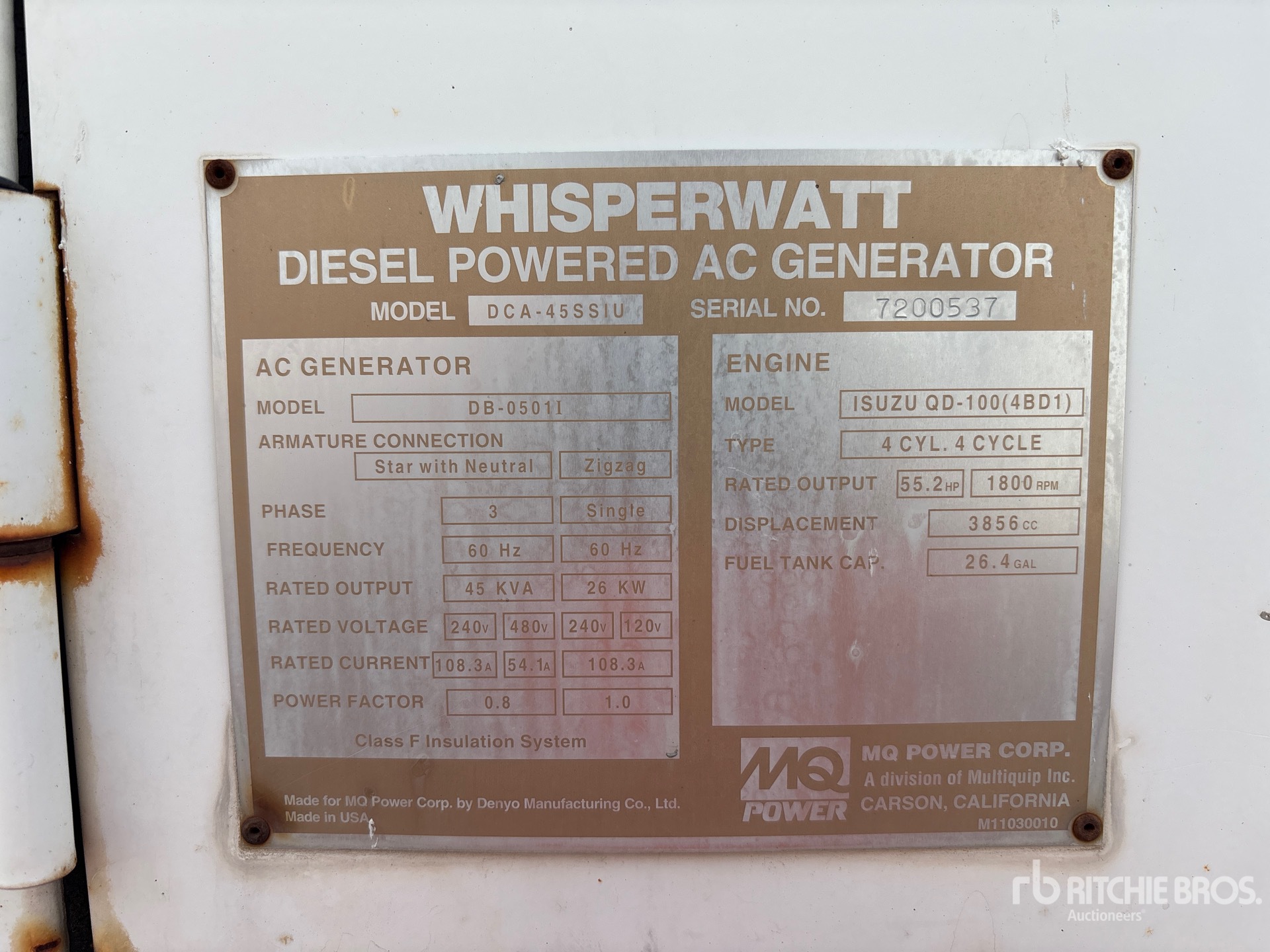 General Appearance with N.º de serie/VIN