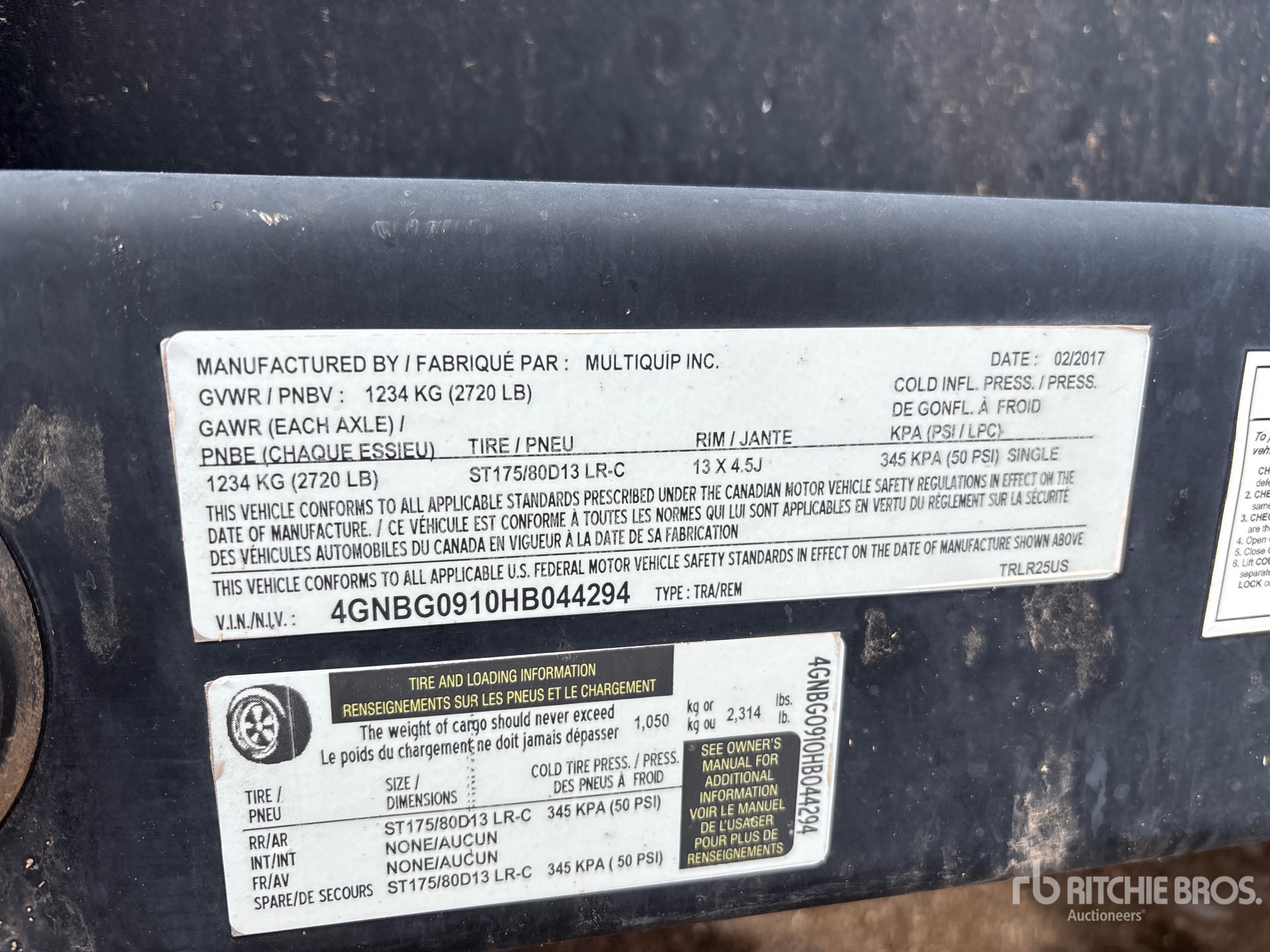 General Appearance with N.º de serie/VIN