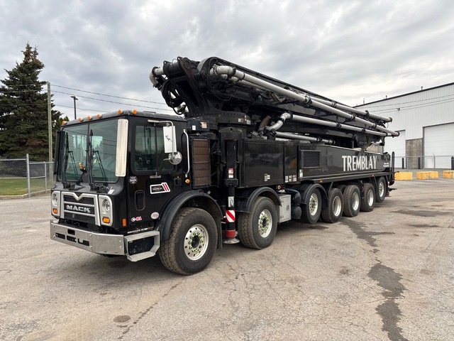2020 Putzmeister BSFS56Z.16H 56 m on 2019 Mack TE 146 14x6 Concrete Pump Truck
