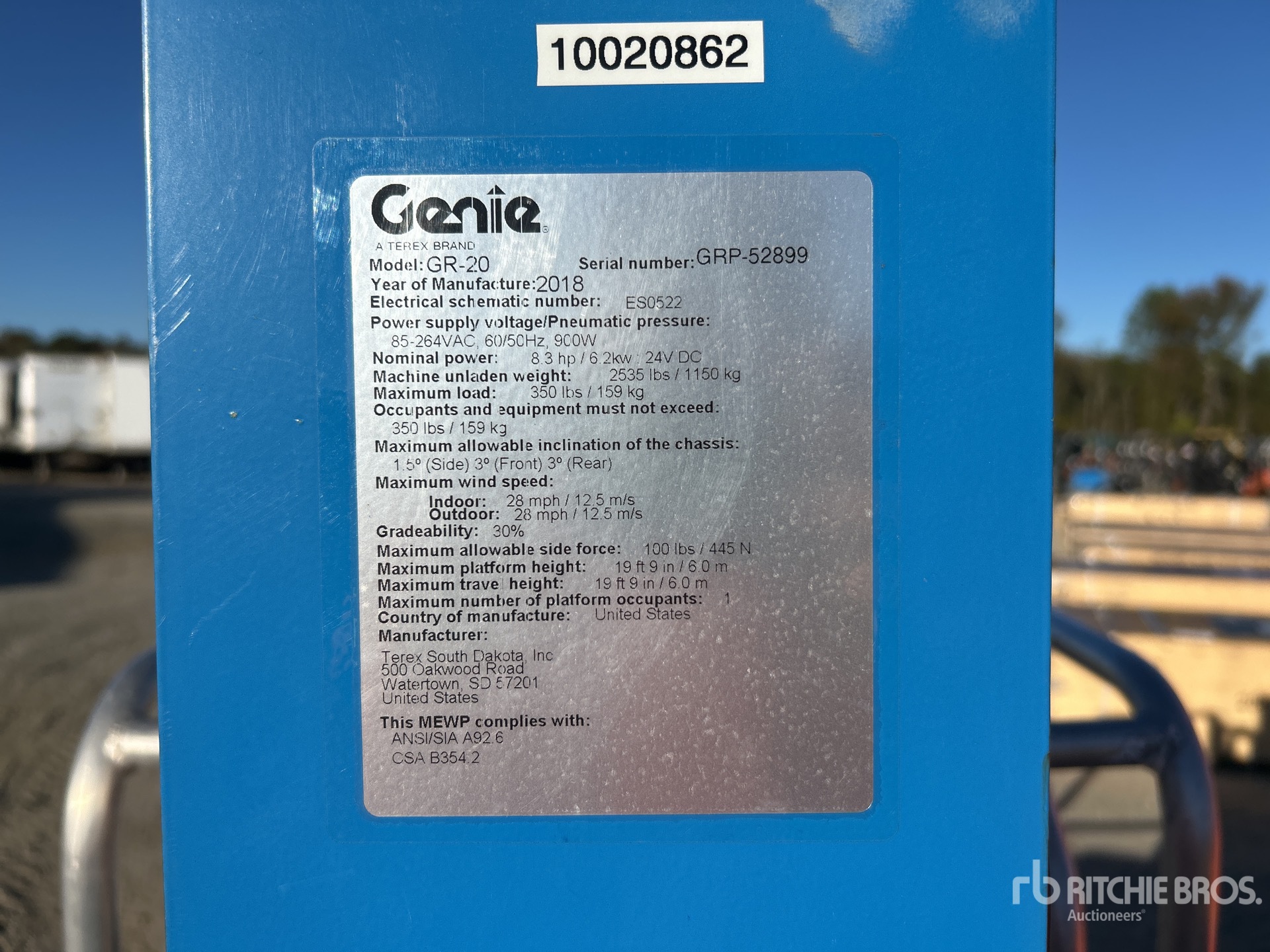 General Appearance with N.º de serie/VIN
