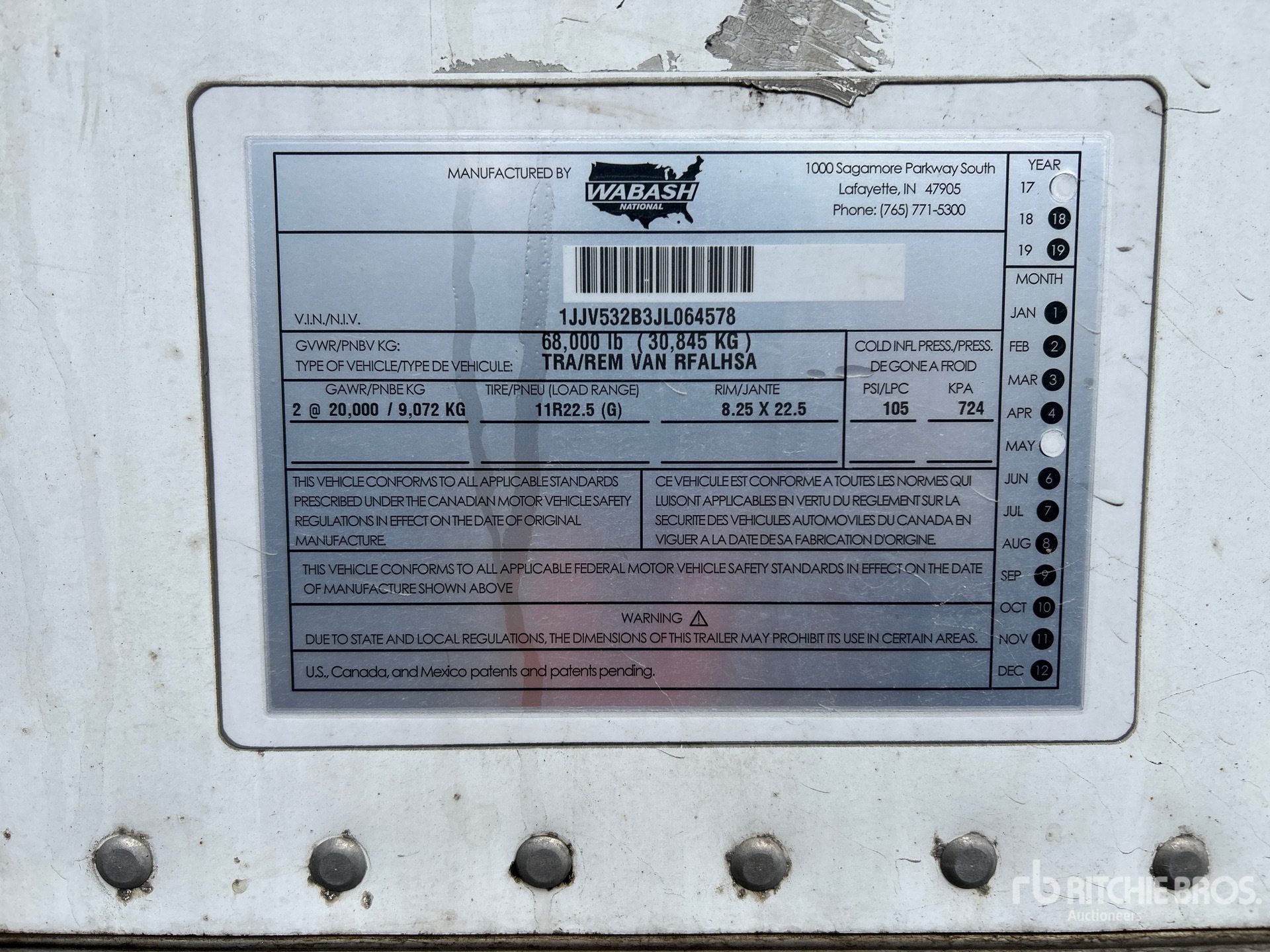 General Appearance with Serial Number / VIN