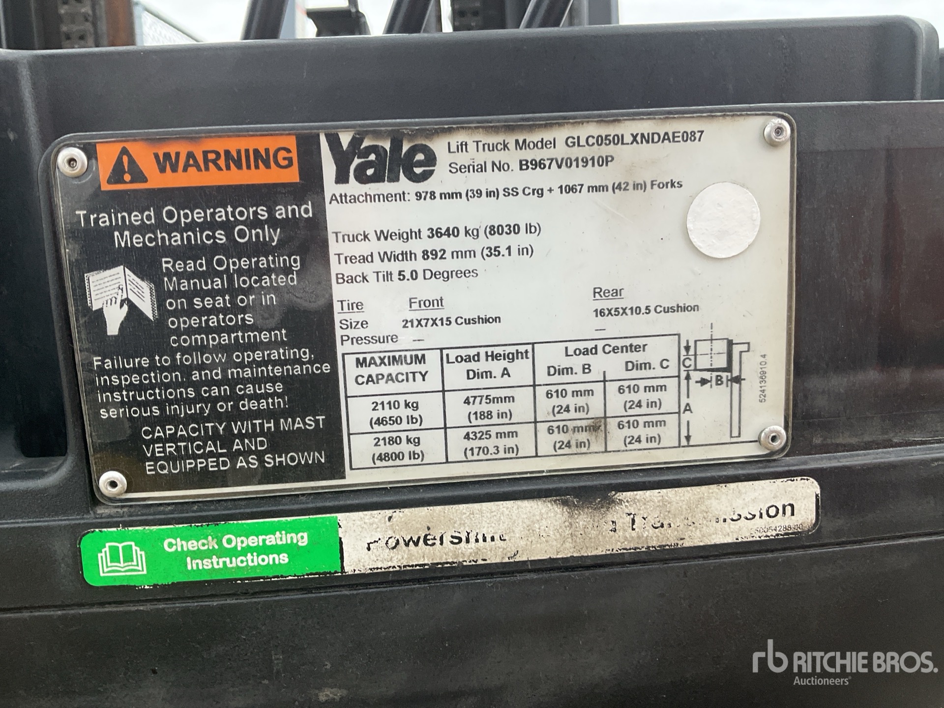 General Appearance with N.º de serie/VIN