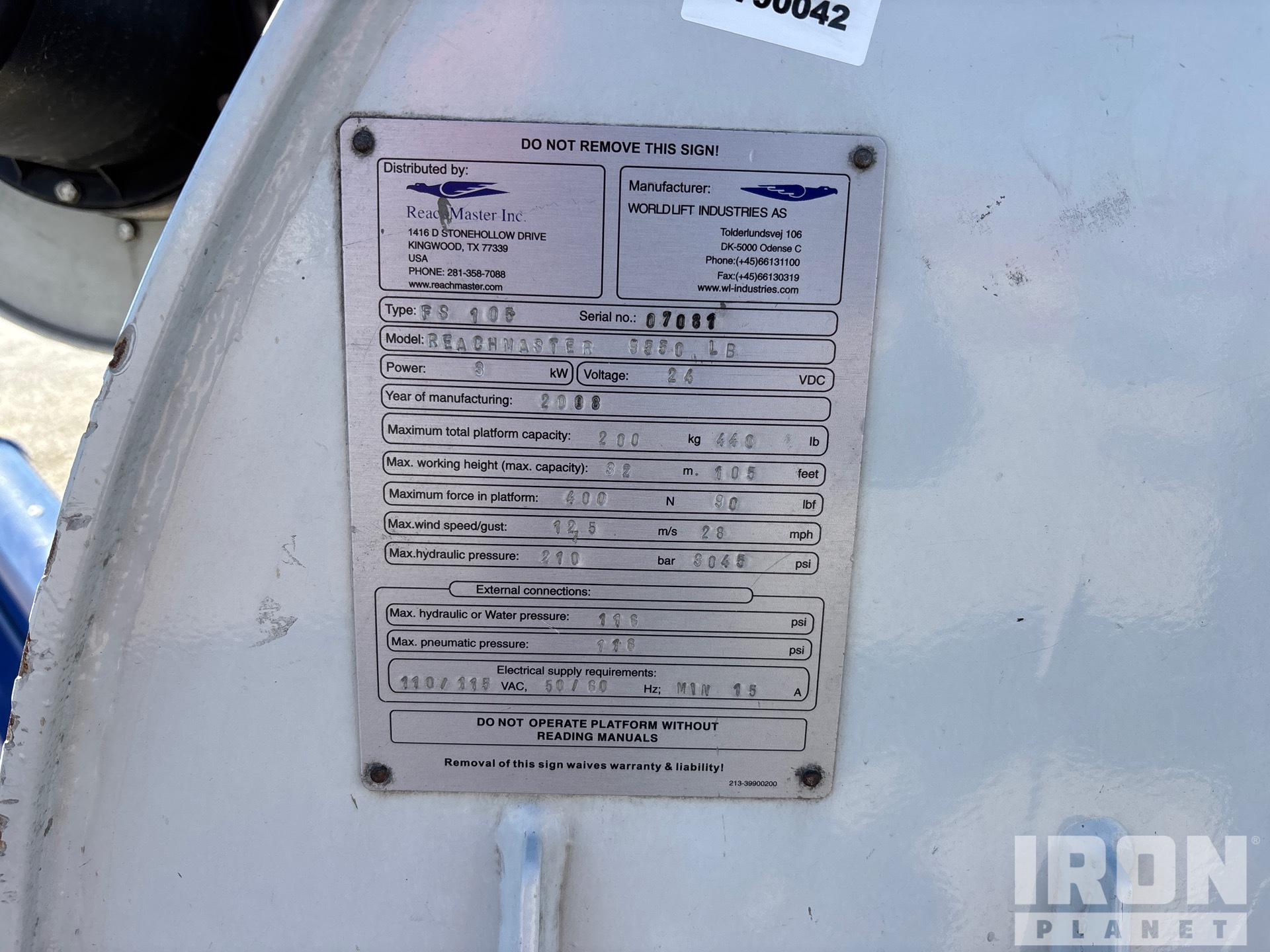 2008 Reachmaster FALCON FS105