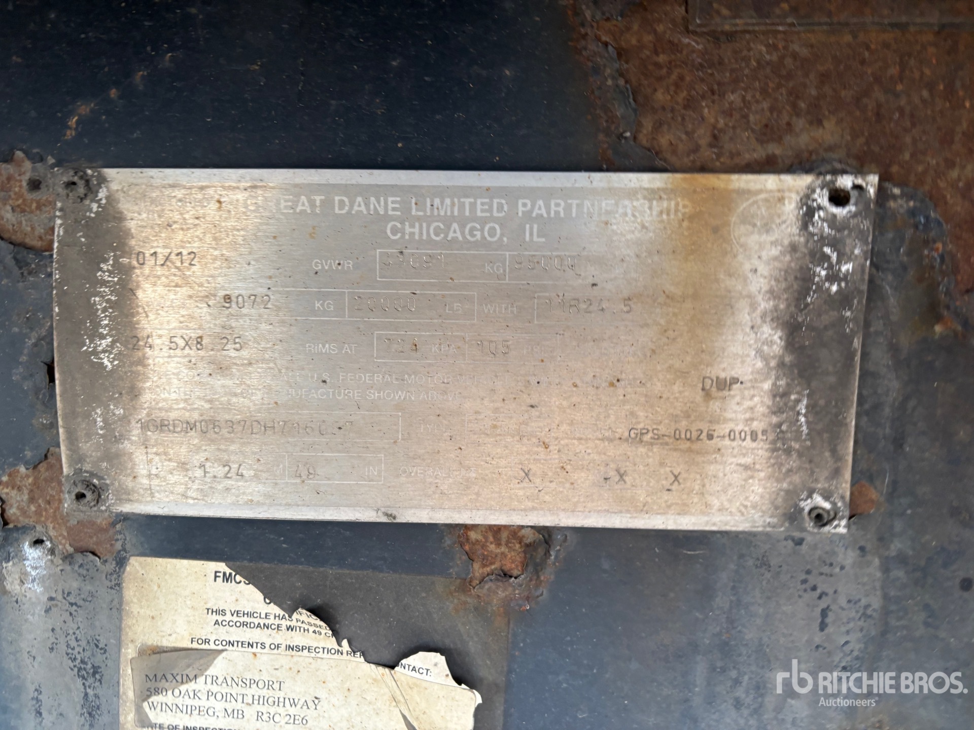 General Appearance with Serial Number / VIN