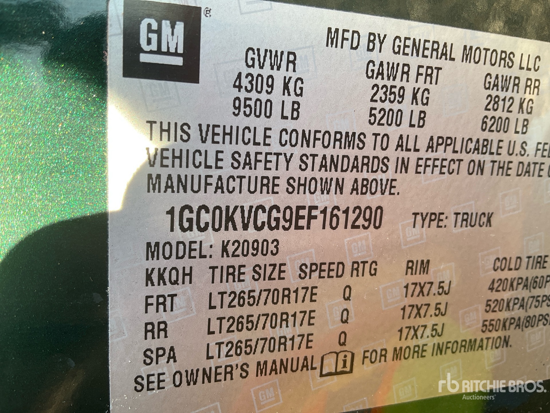 General Appearance with N.º de serie/VIN