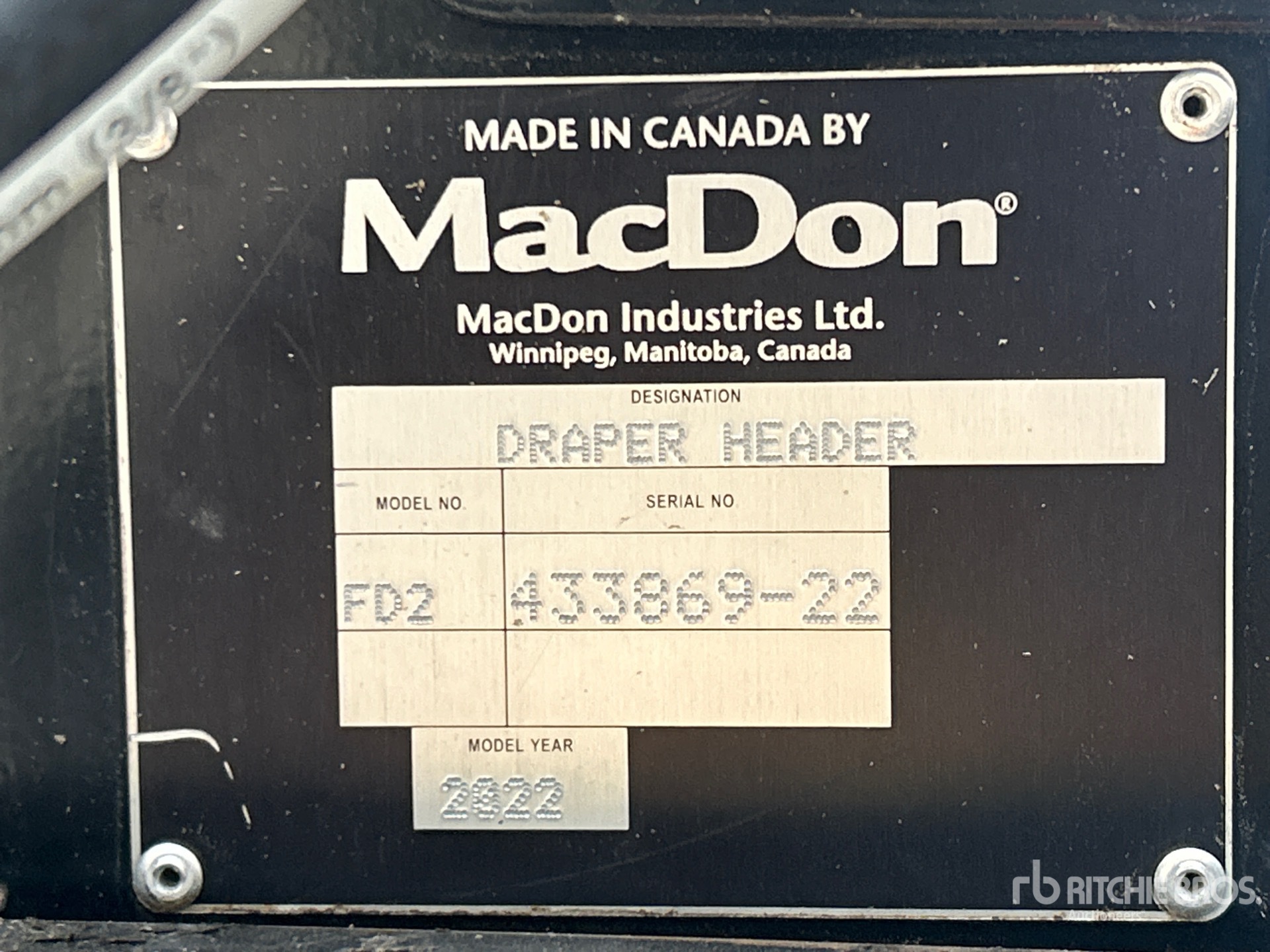 General Appearance with Serial Number / VIN