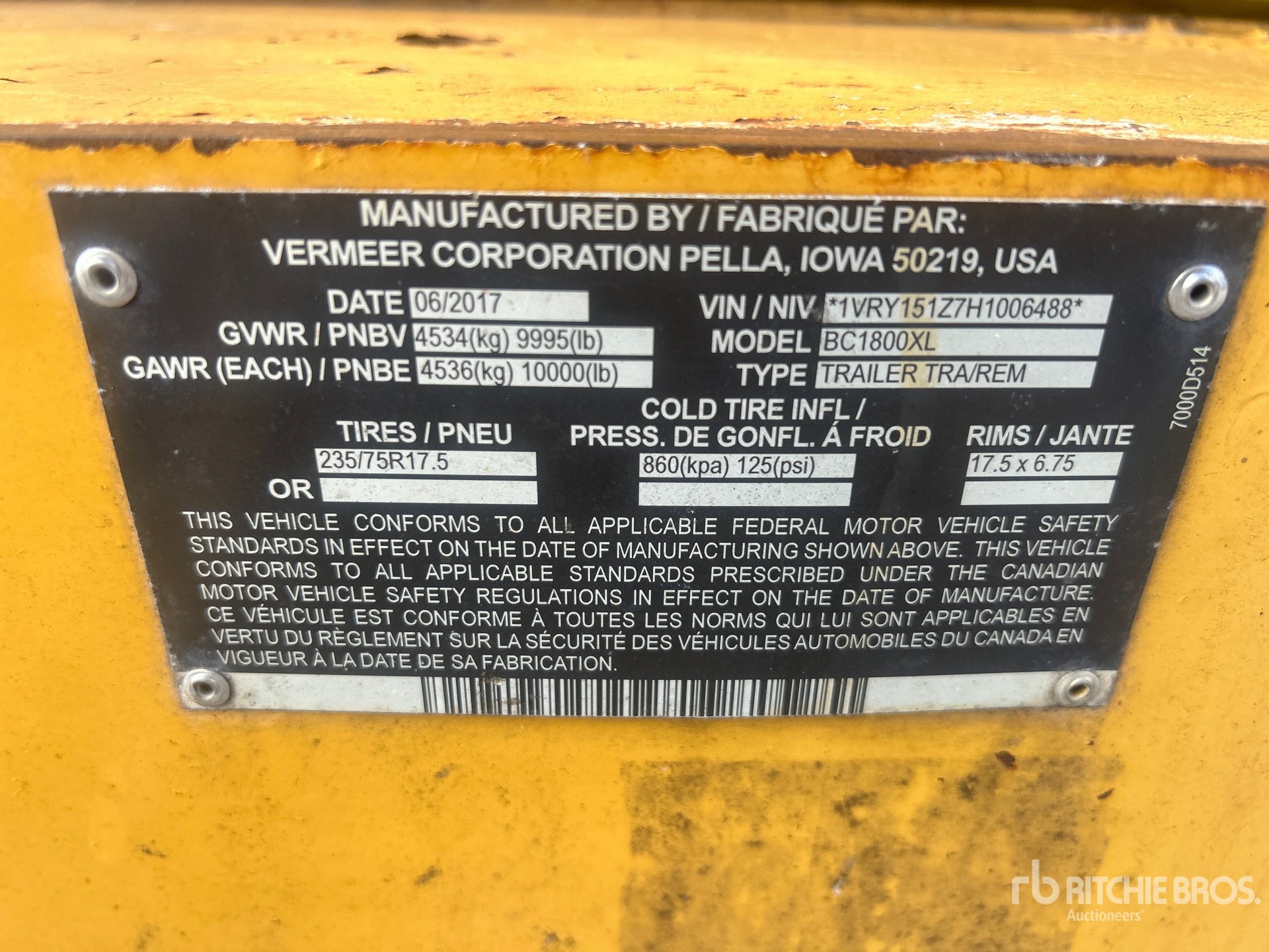 General Appearance with Serial Number / VIN