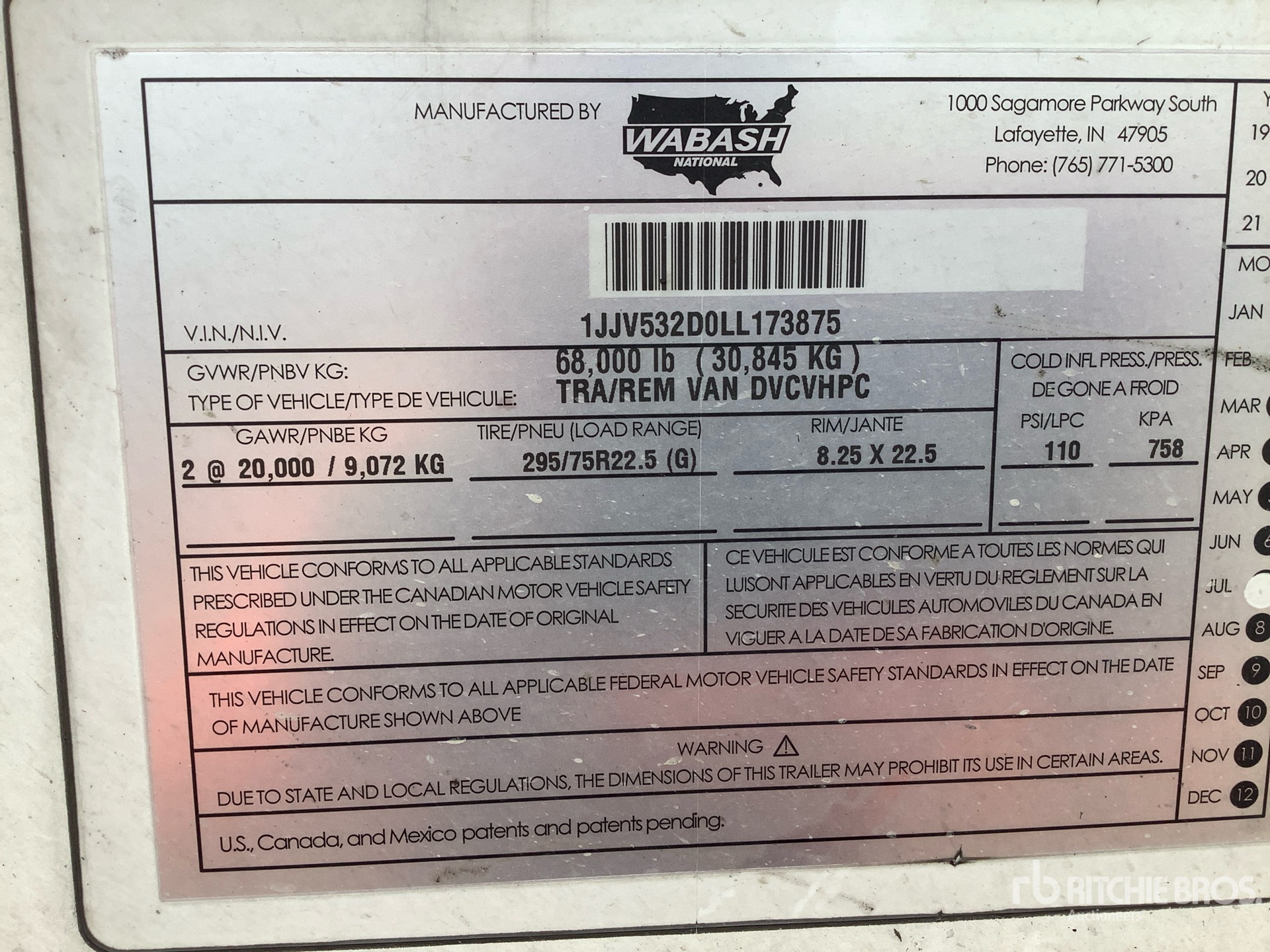 General Appearance with Serial Number / VIN