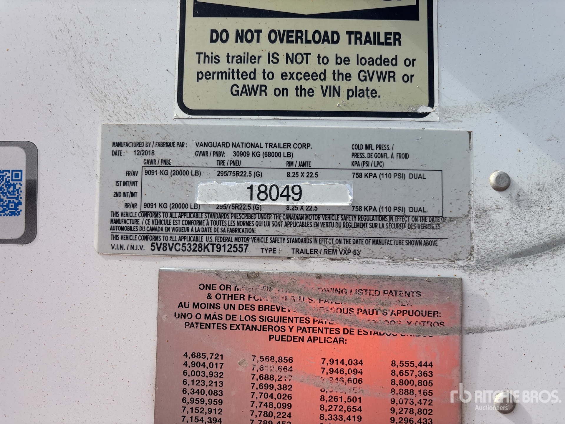 General Appearance with Serial Number / VIN