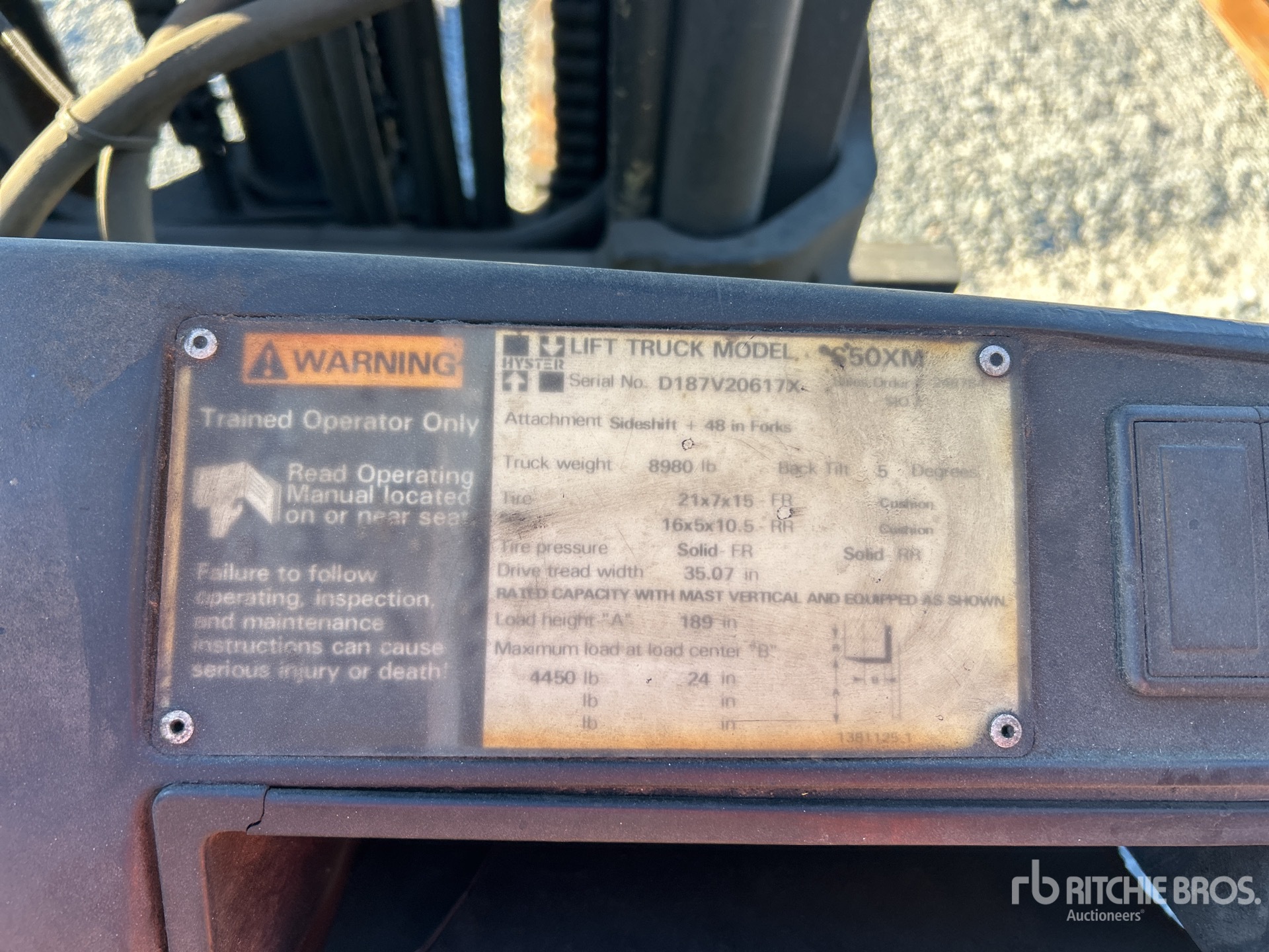 General Appearance with N.º de serie/VIN