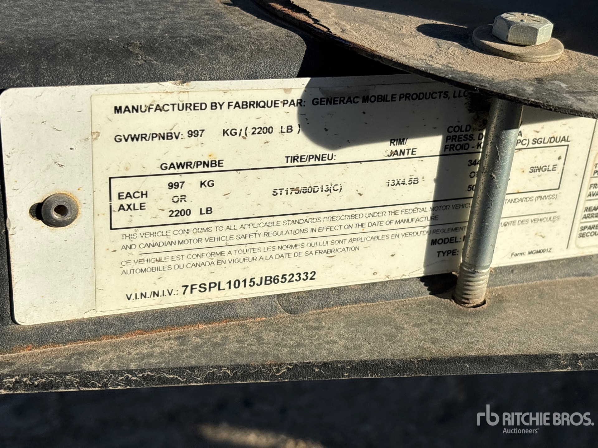 General Appearance with Serial Number / VIN