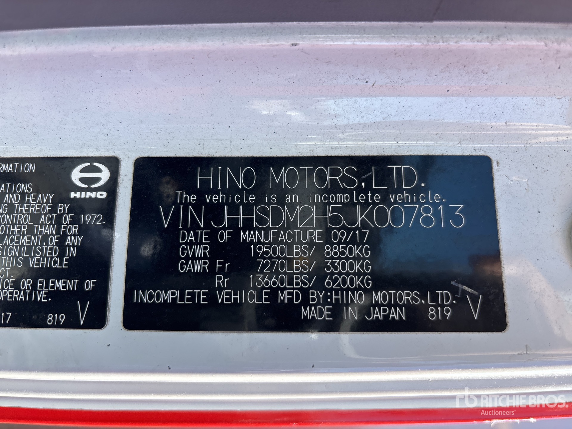 General Appearance with Serial Number / VIN