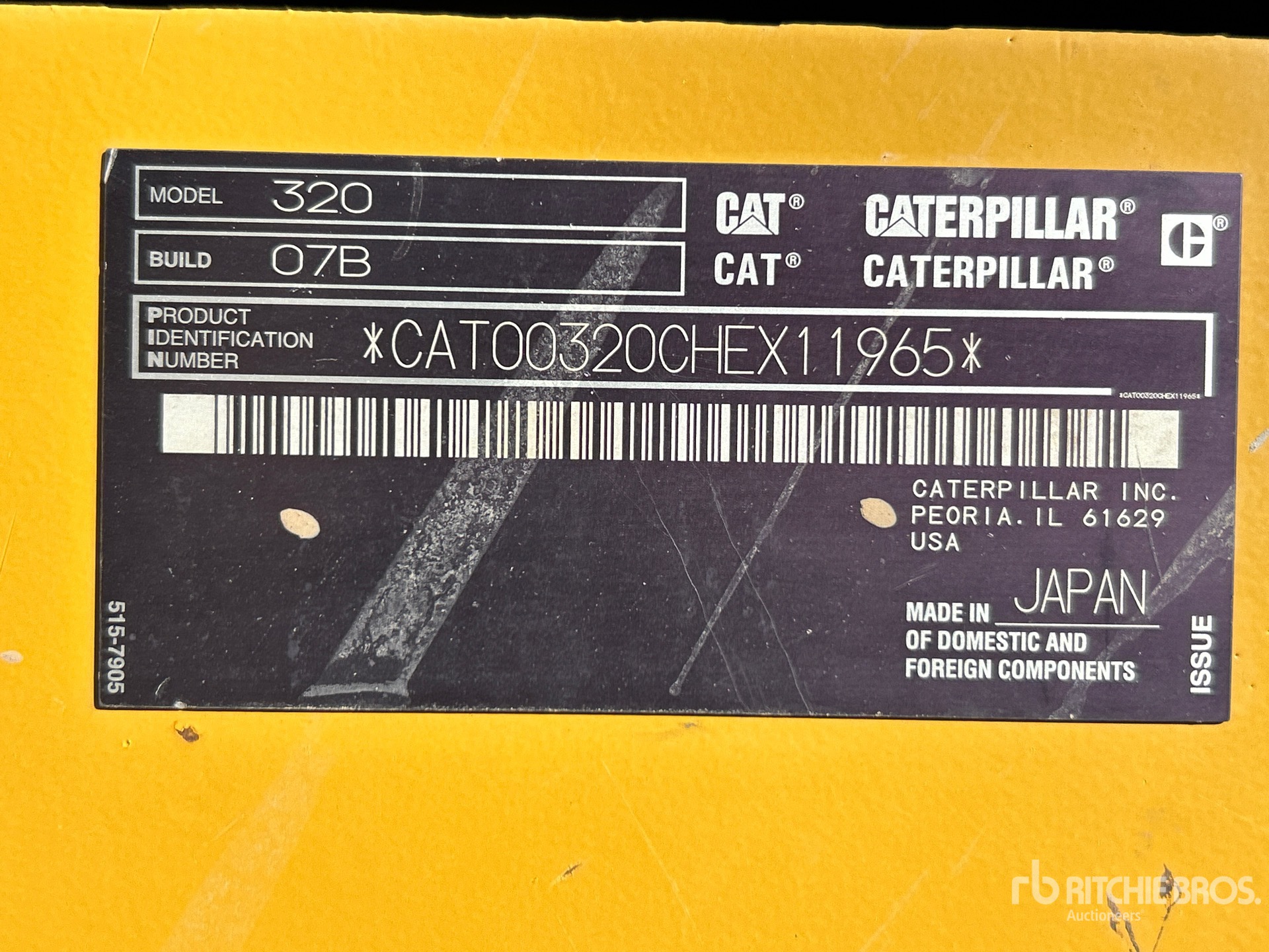 General Appearance with N.º de serie/VIN