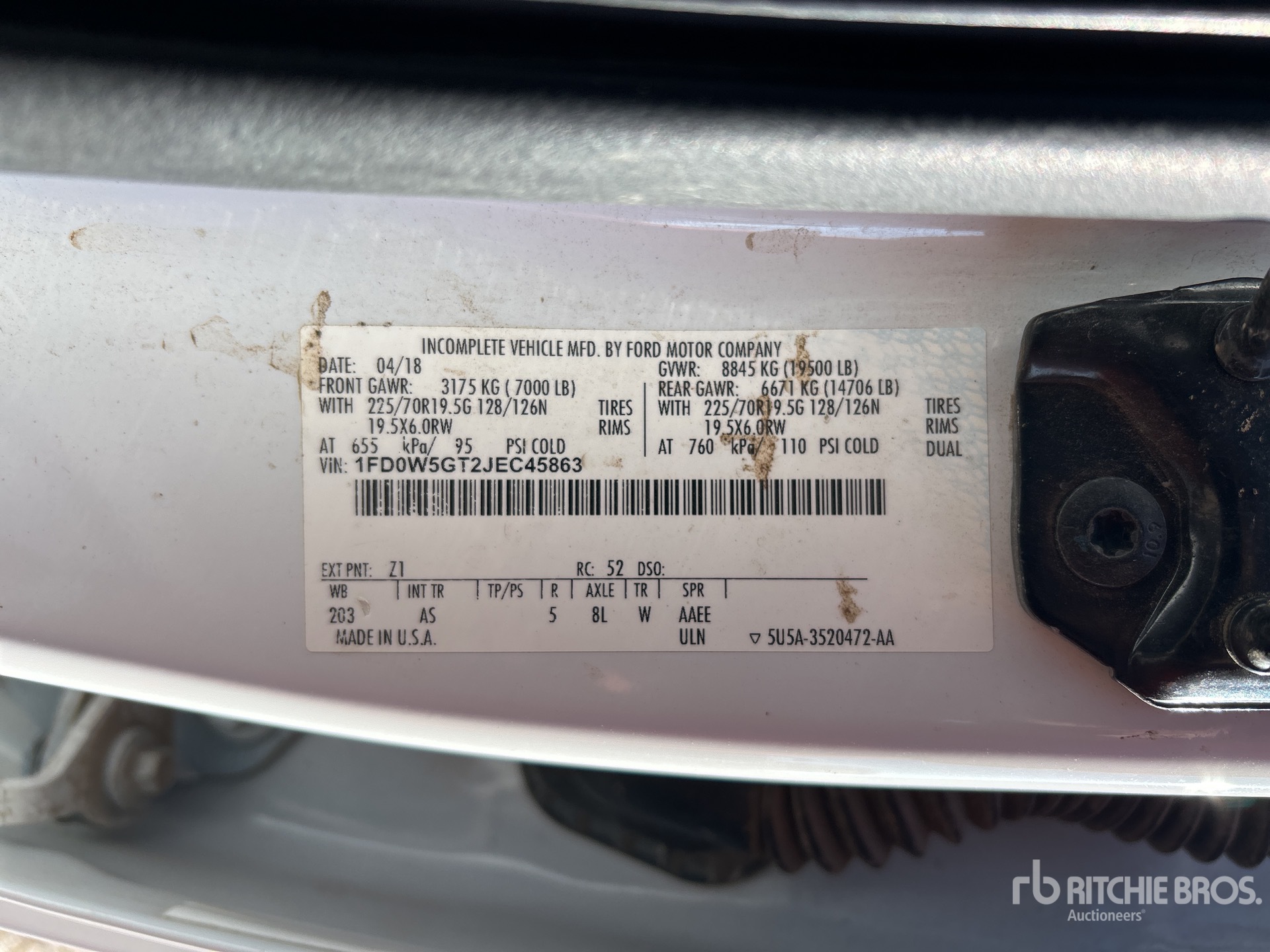 General Appearance with Serial Number / VIN