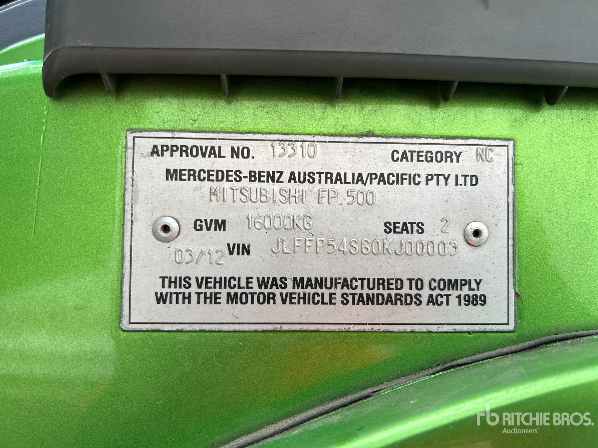 General Appearance with N.º de serie/VIN