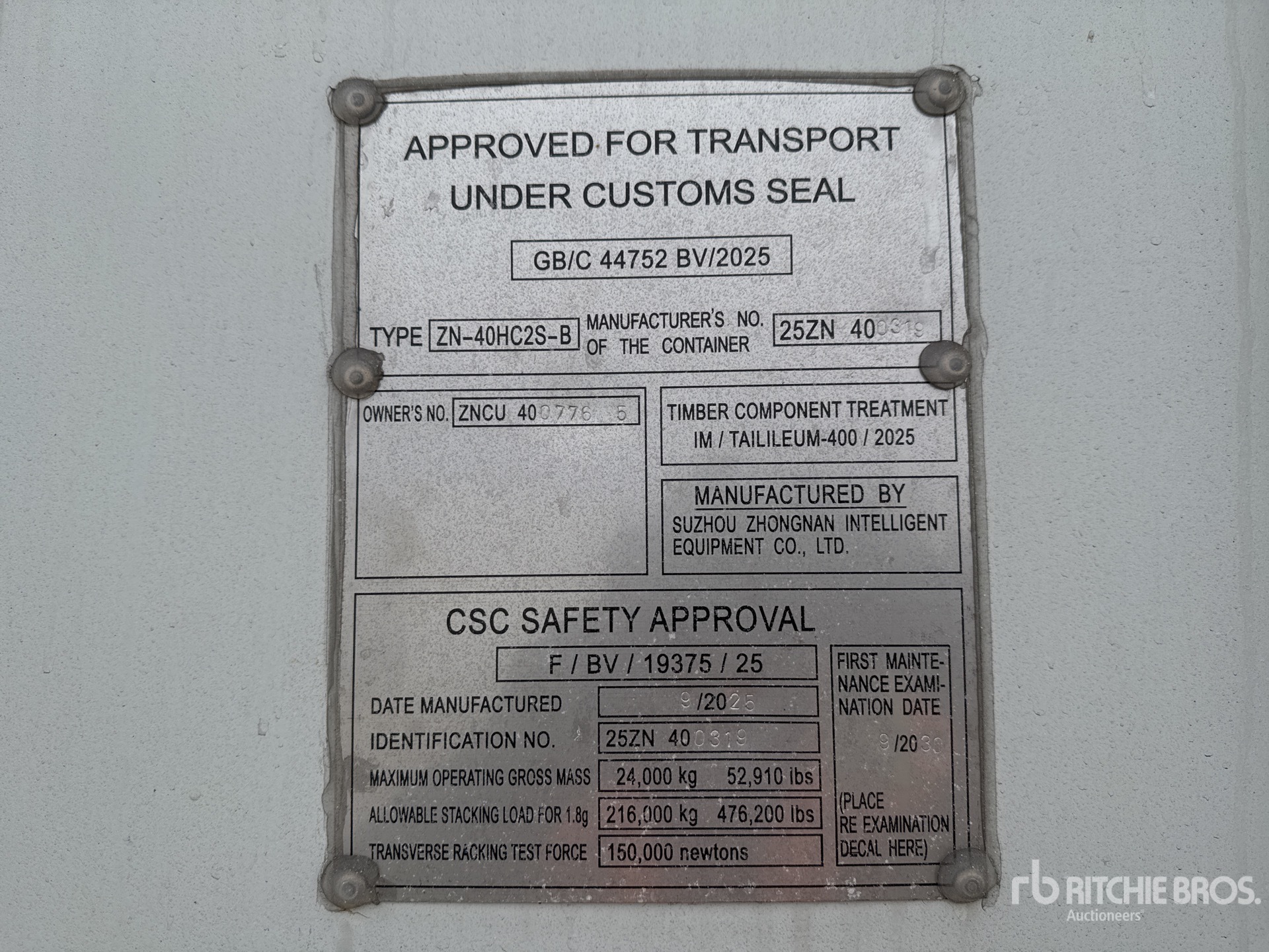 General Appearance with Serial Number / VIN