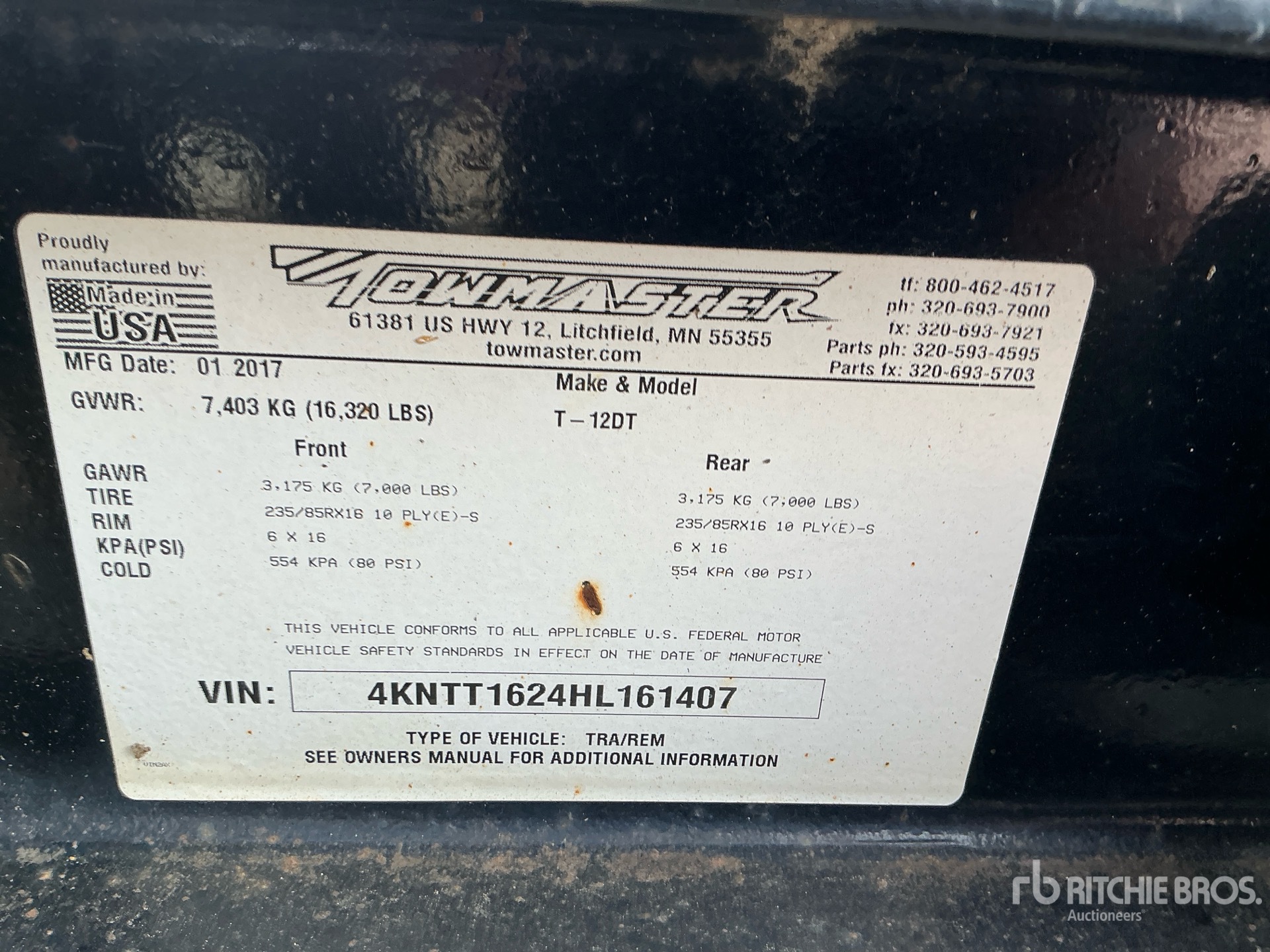 General Appearance with Serial Number / VIN