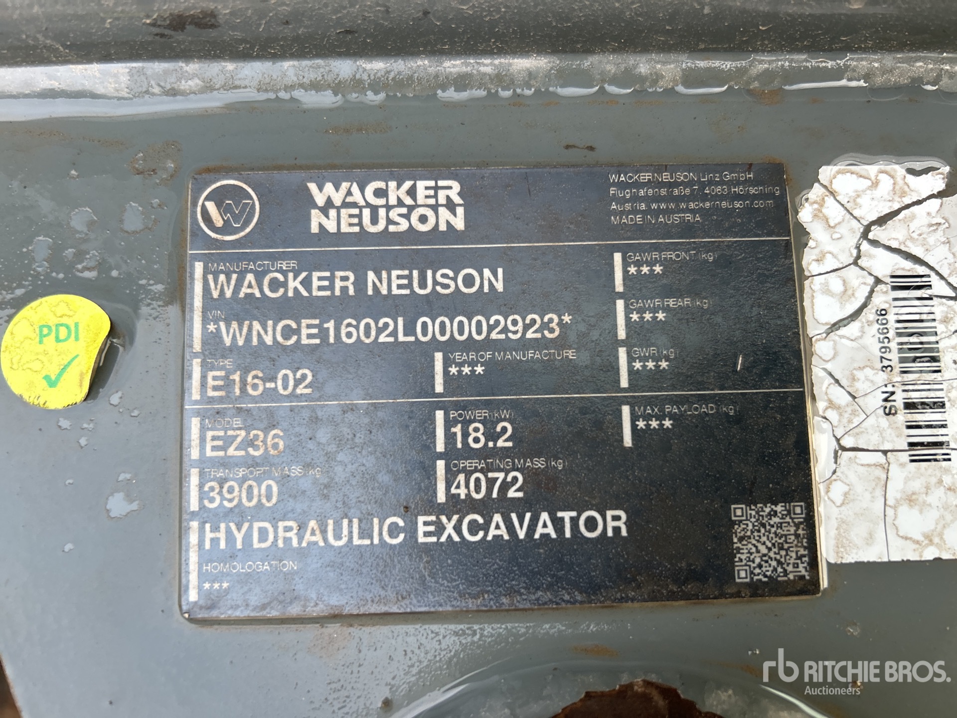 General Appearance with Serial Number / VIN