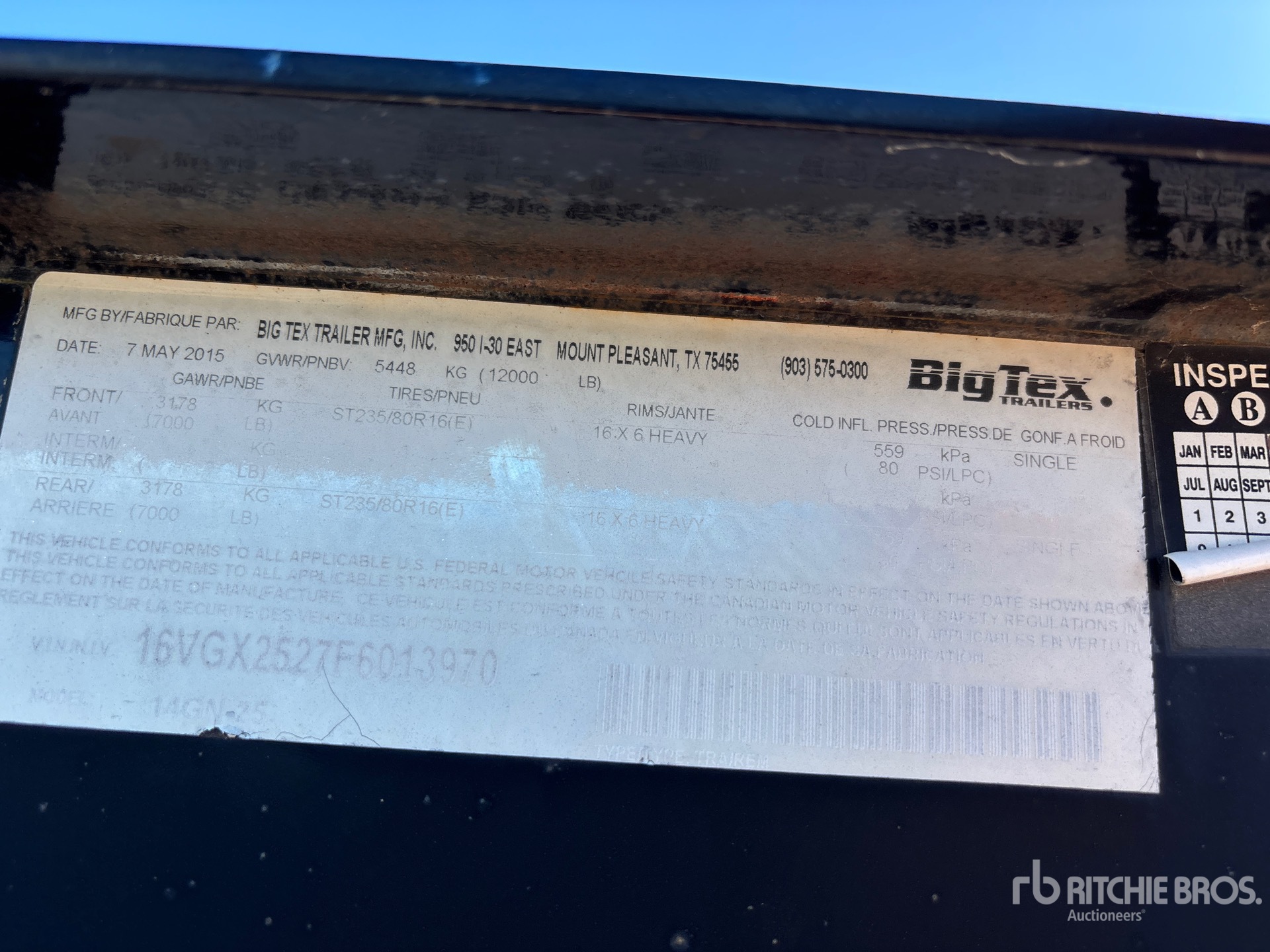 General Appearance with Serial Number / VIN