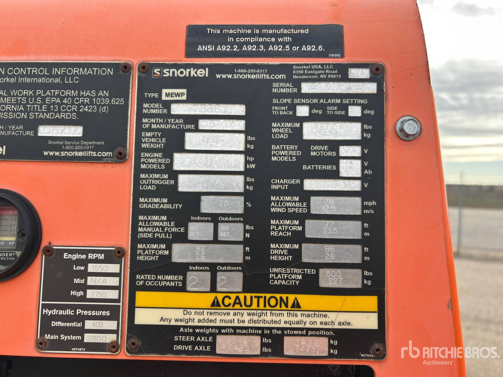 General Appearance with Serial Number / VIN