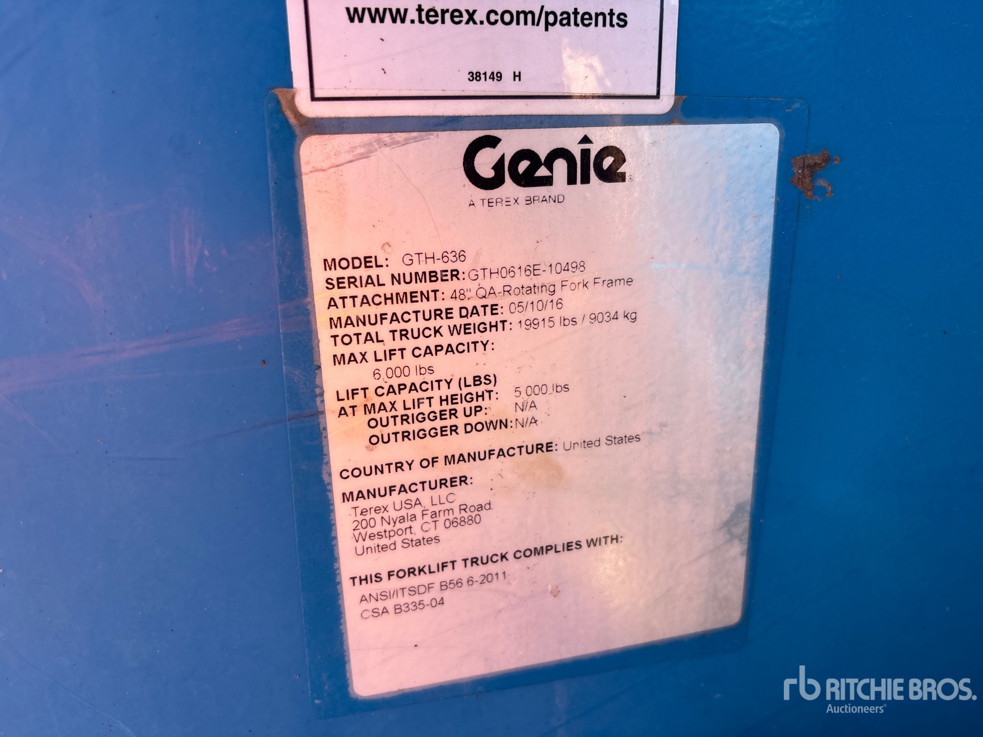 General Appearance with N.º de serie/VIN