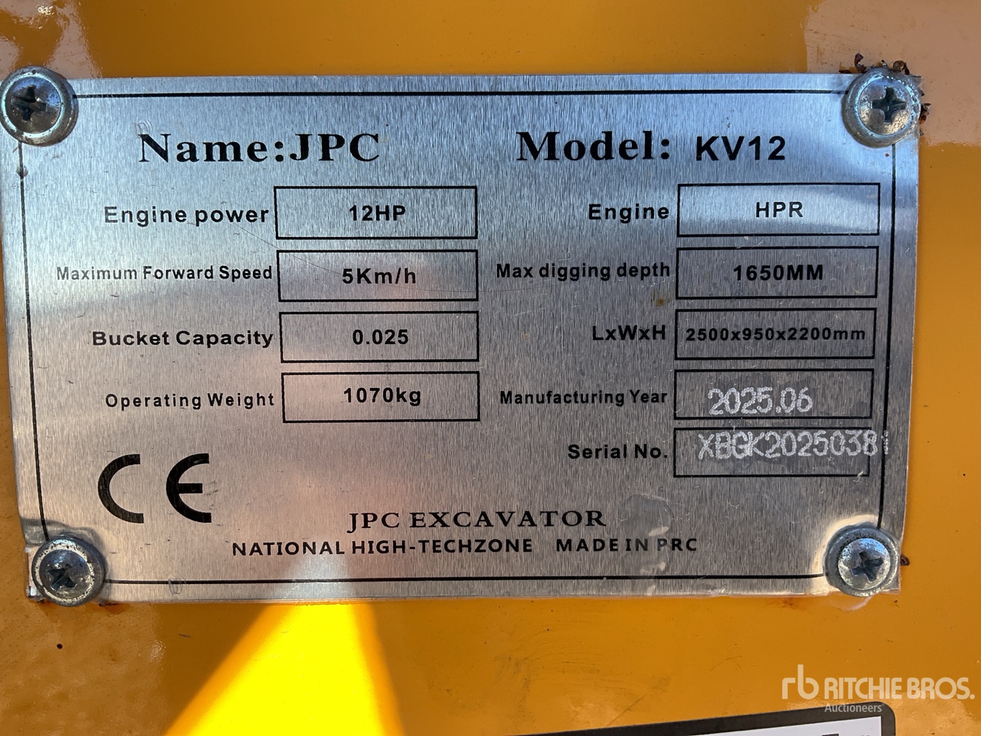 General Appearance with Serial Number / VIN