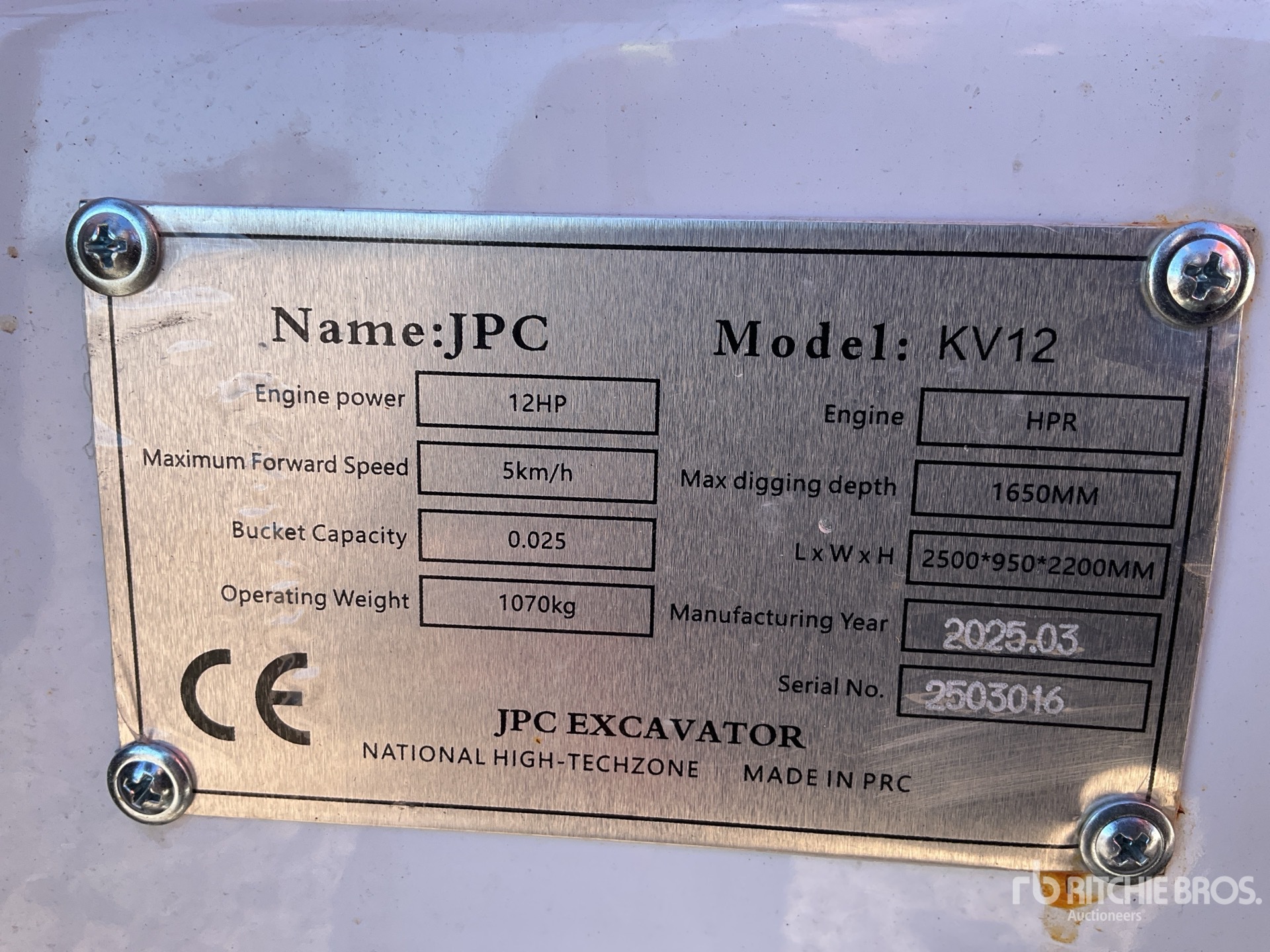 General Appearance with Serial Number / VIN