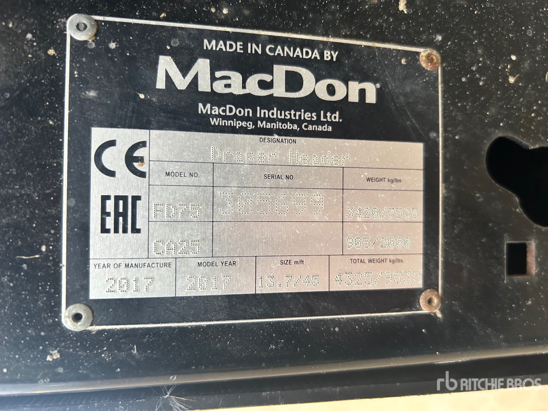 General Appearance with Serial Number / VIN