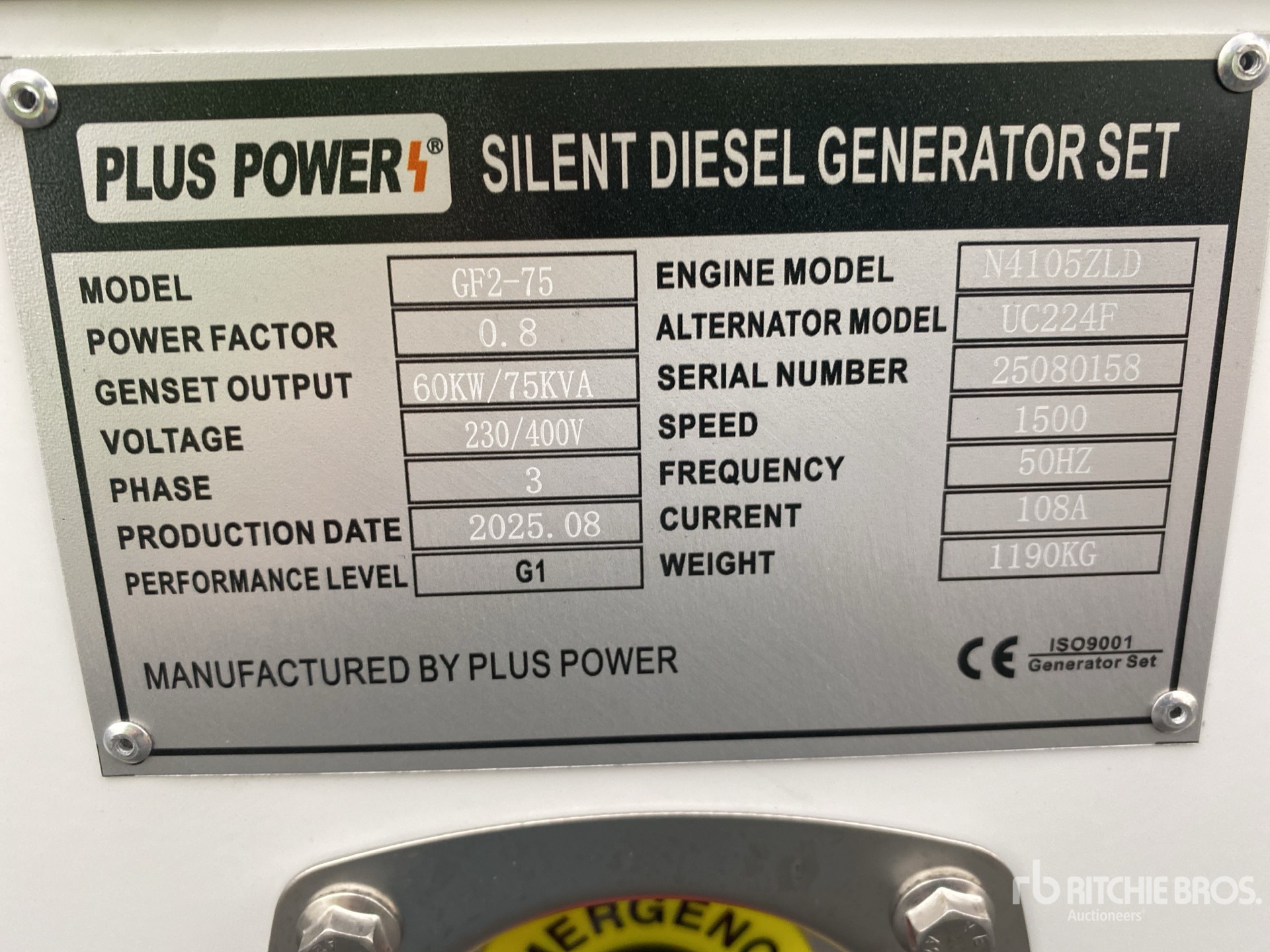 General Appearance with N.º de serie/VIN