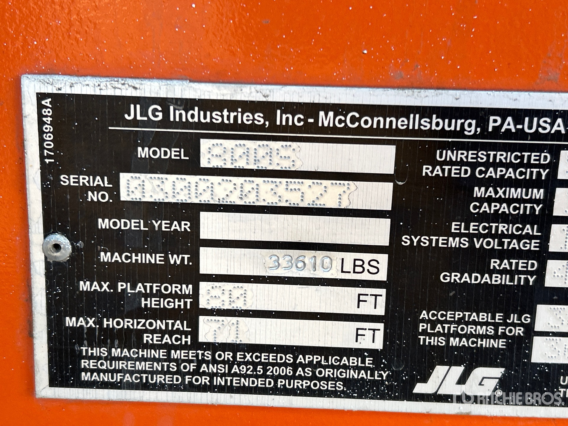 General Appearance with Serial Number / VIN