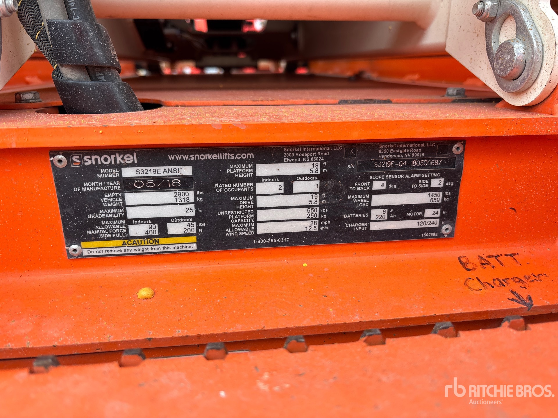 General Appearance with N.º de serie/VIN