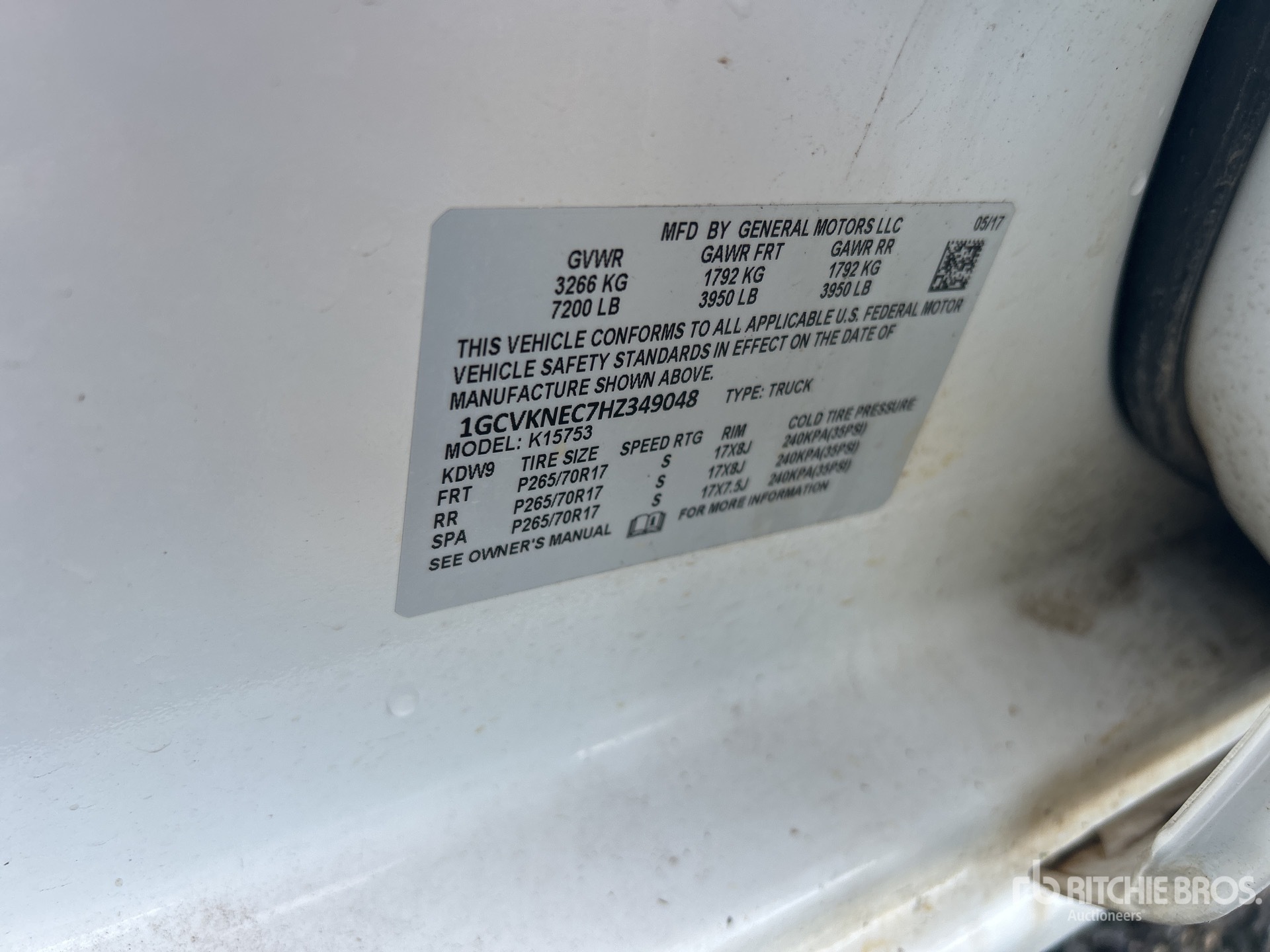 General Appearance with Serial Number / VIN