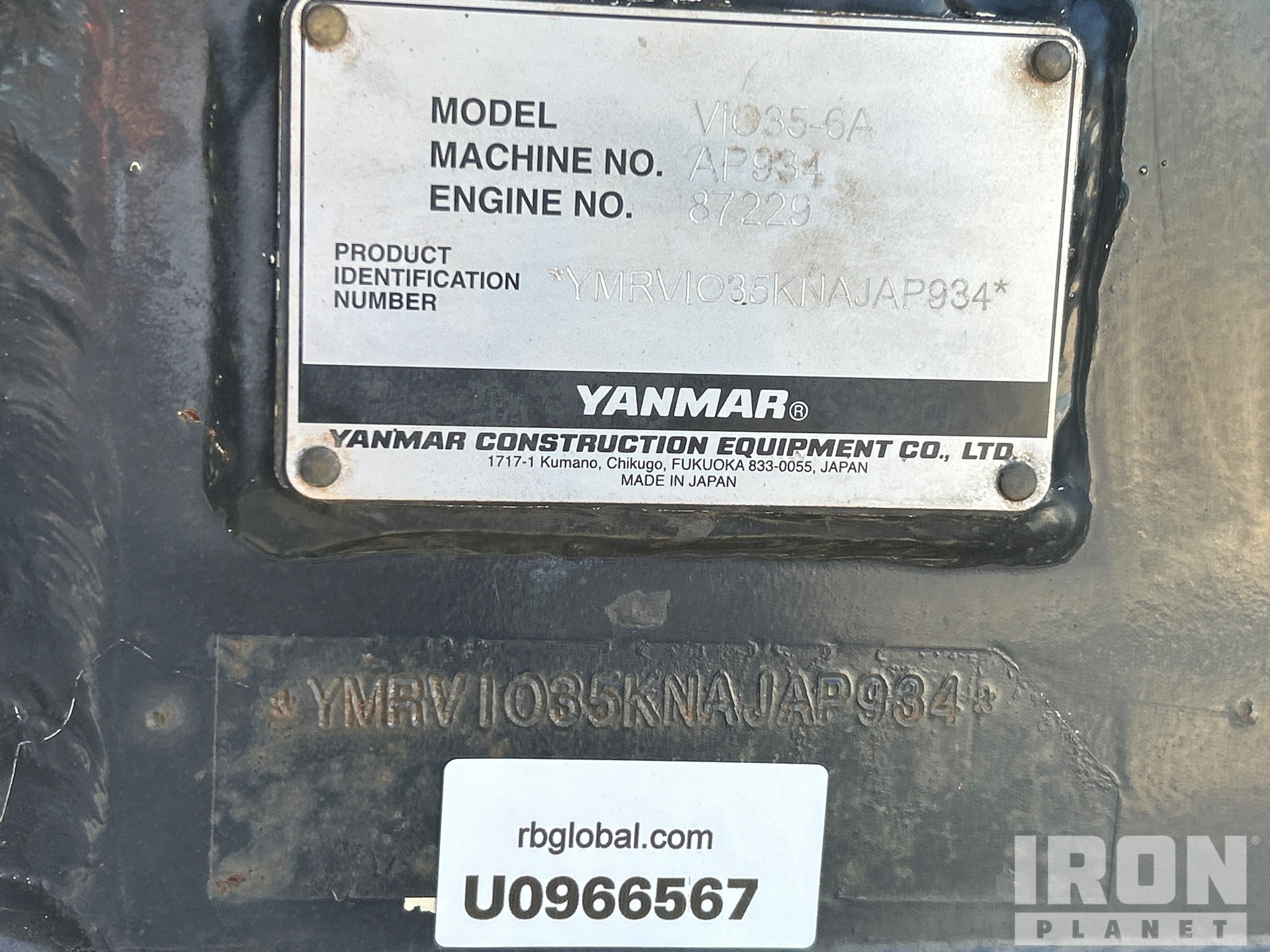 General Appearance with Serial Number / VIN