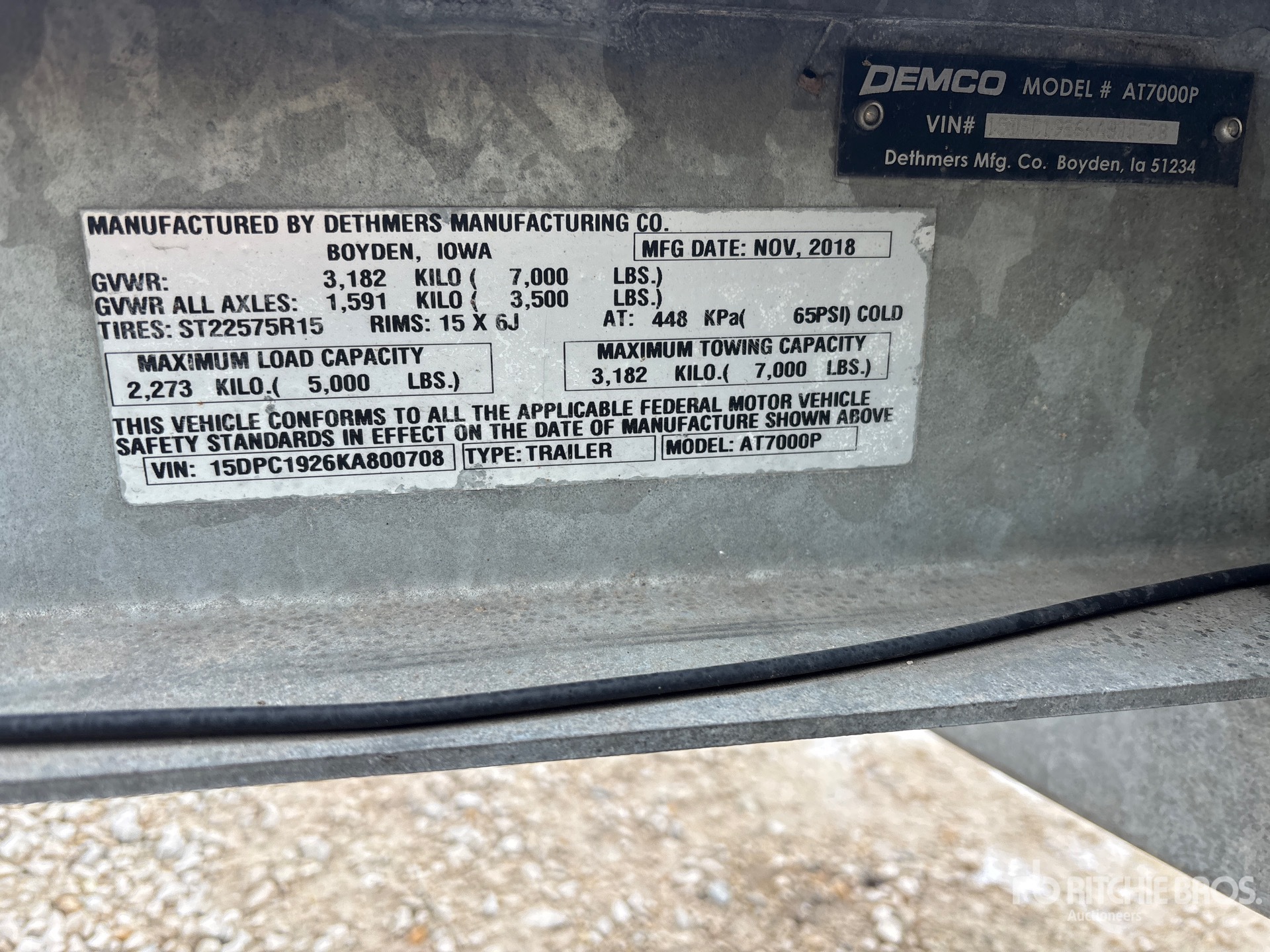 General Appearance with Serial Number / VIN