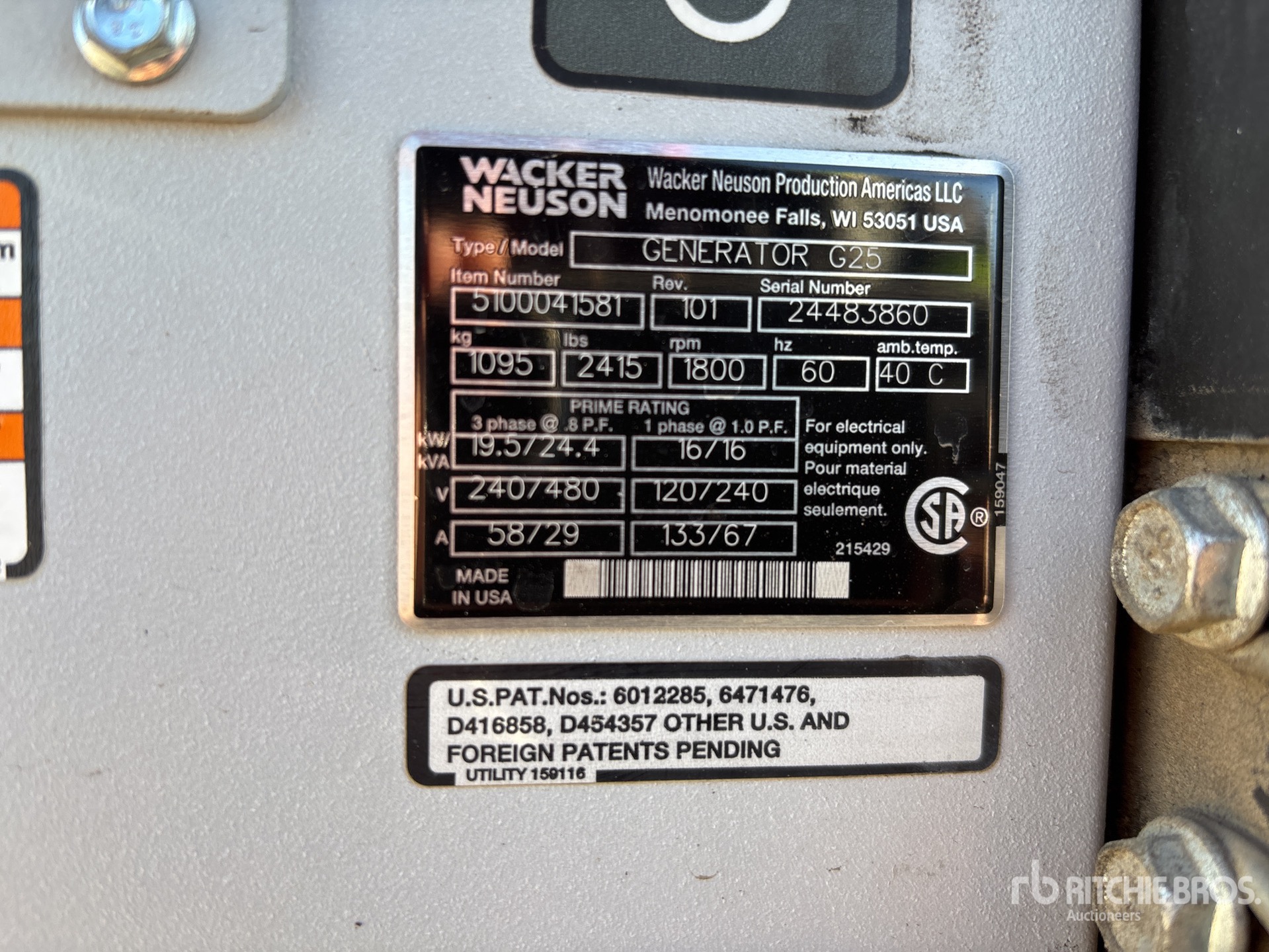 General Appearance with N.º de serie/VIN