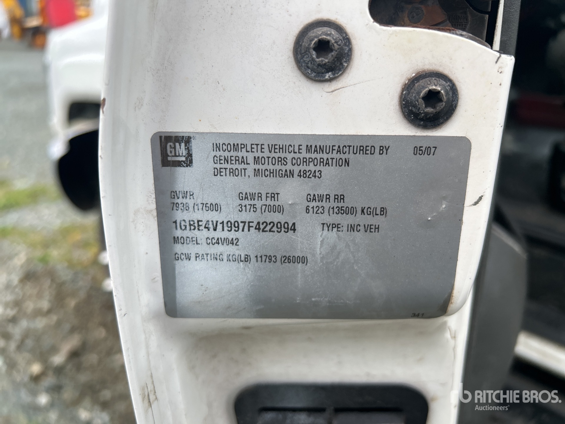 General Appearance with Serial Number / VIN
