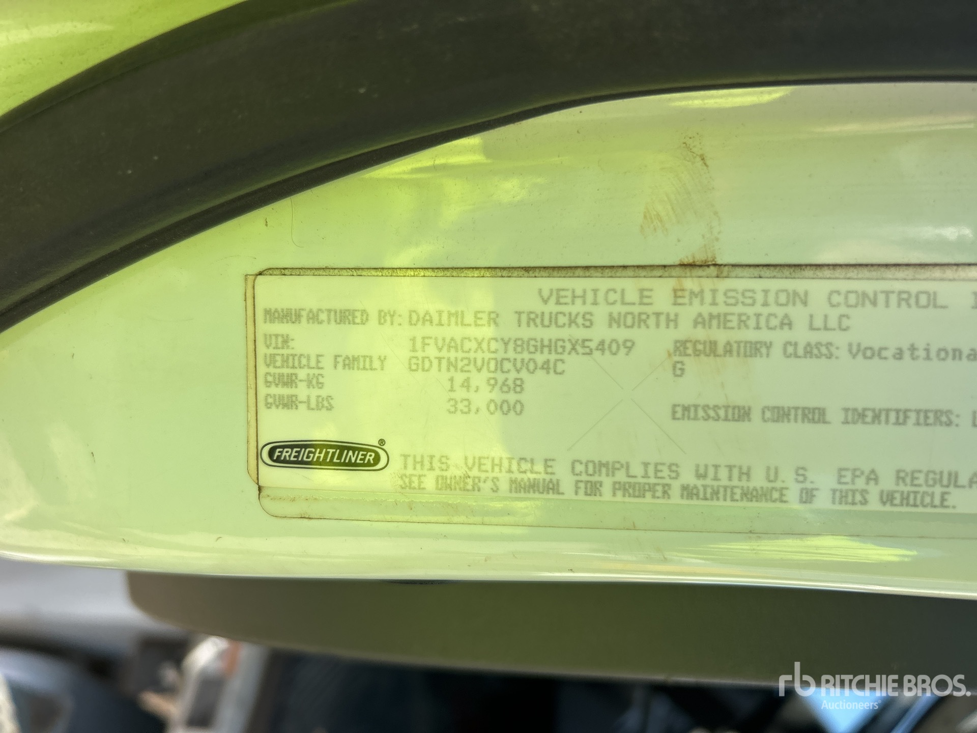 General Appearance with Serial Number / VIN